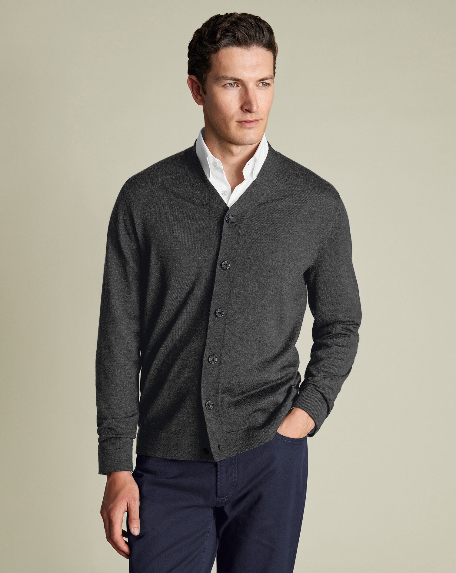 Merino Cardigan - Gray