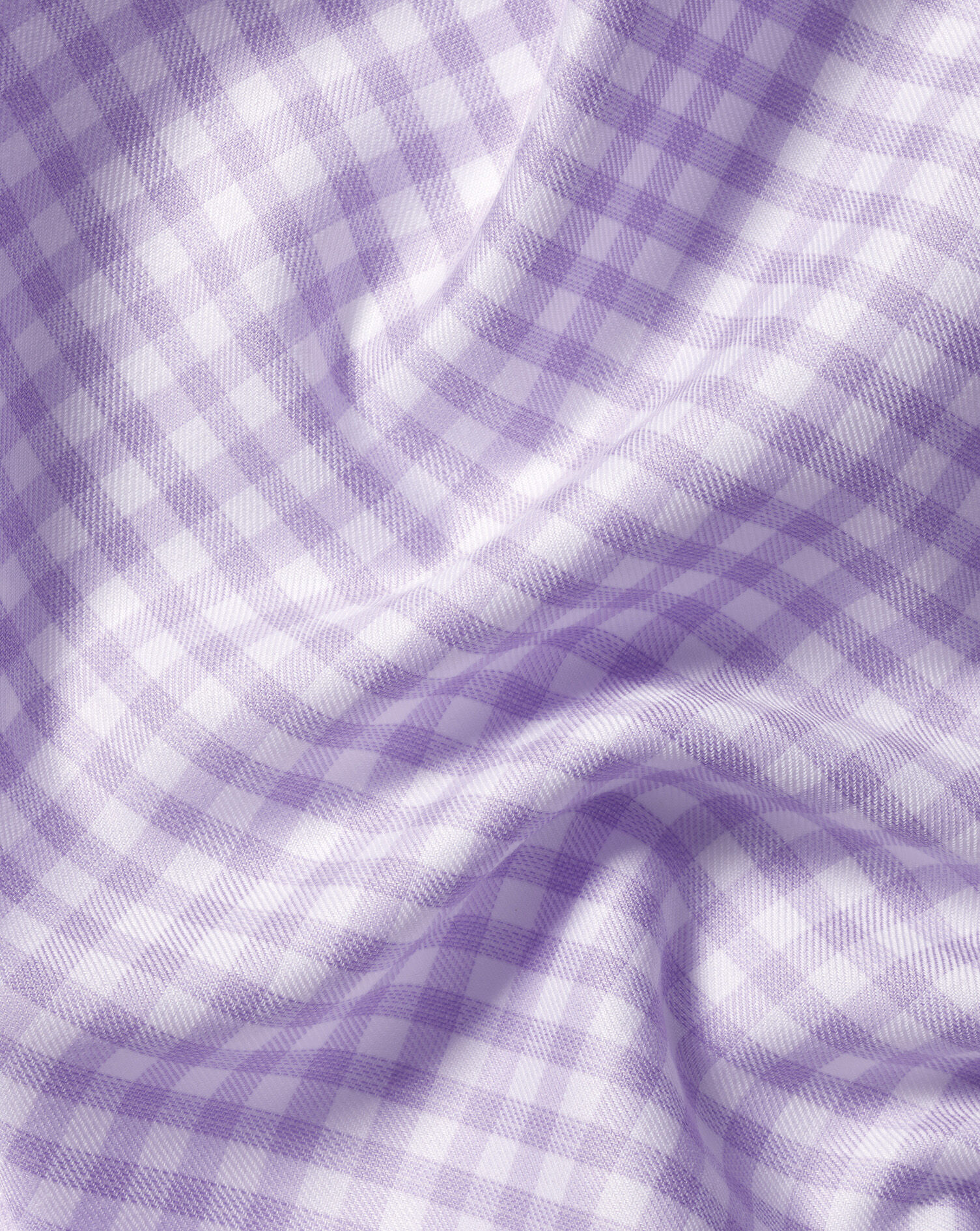 Non-Iron Twill Gingham Shirt - Lilac