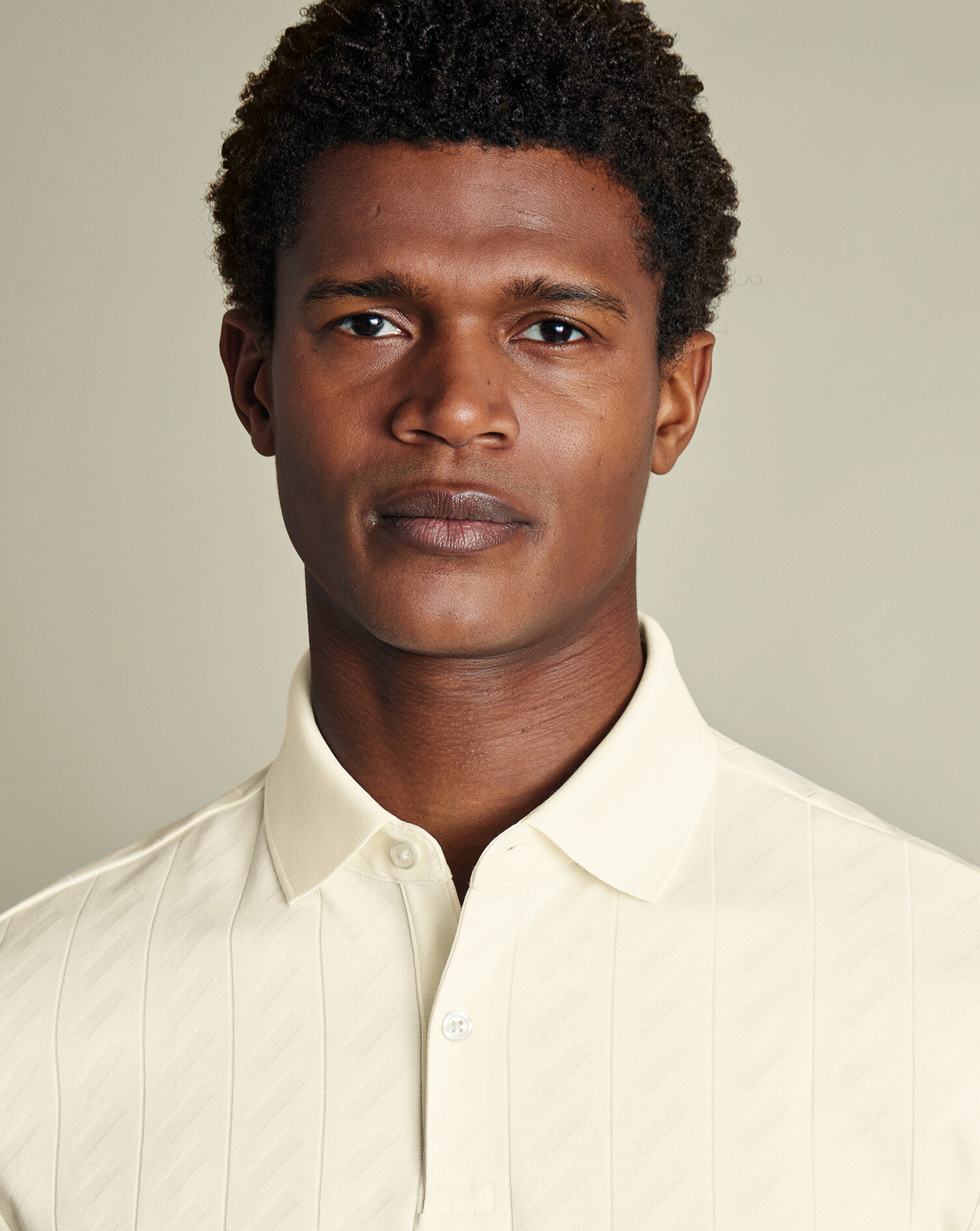 Textured Polo - Cream
