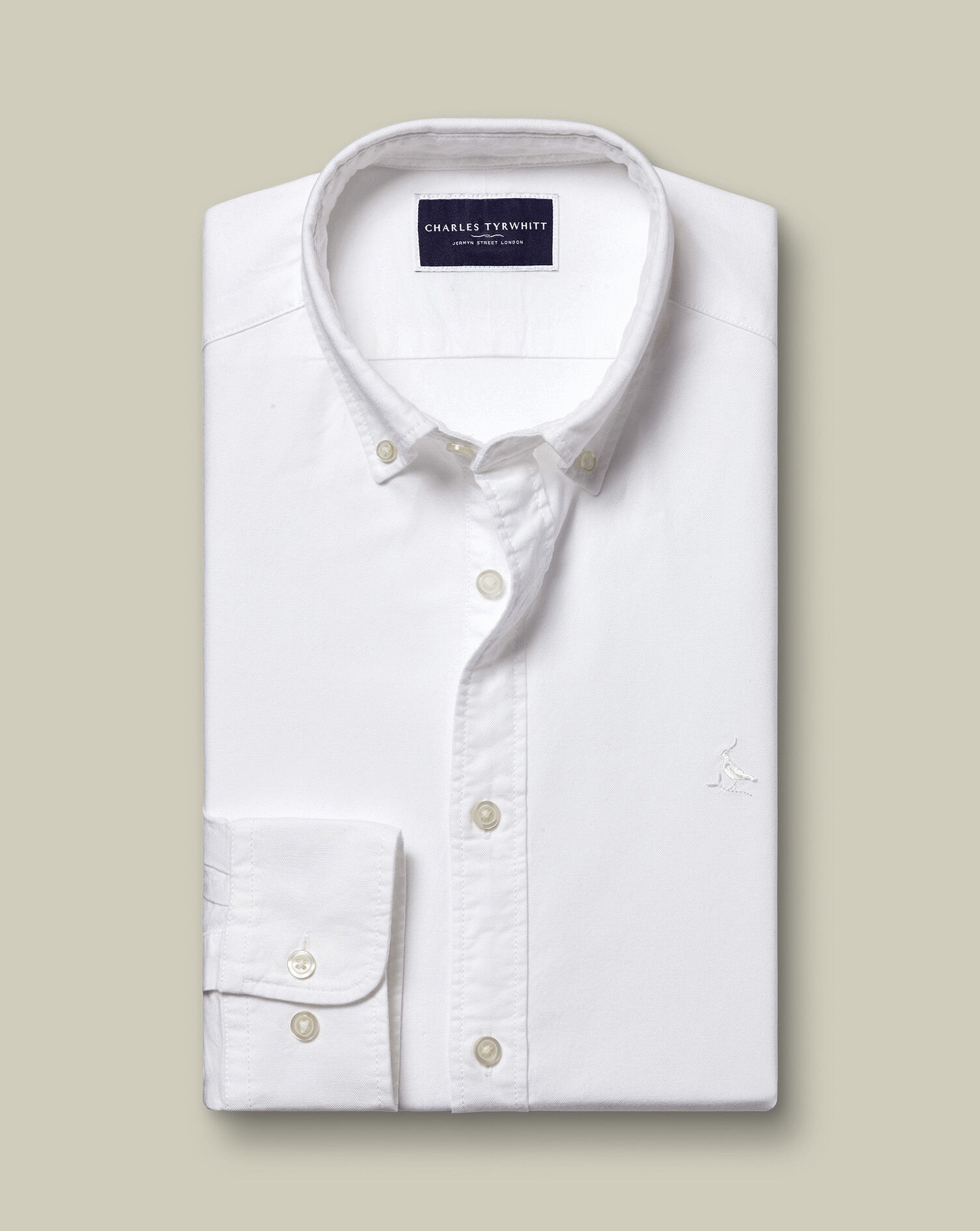 Stretch Washed Oxford Shirt - White