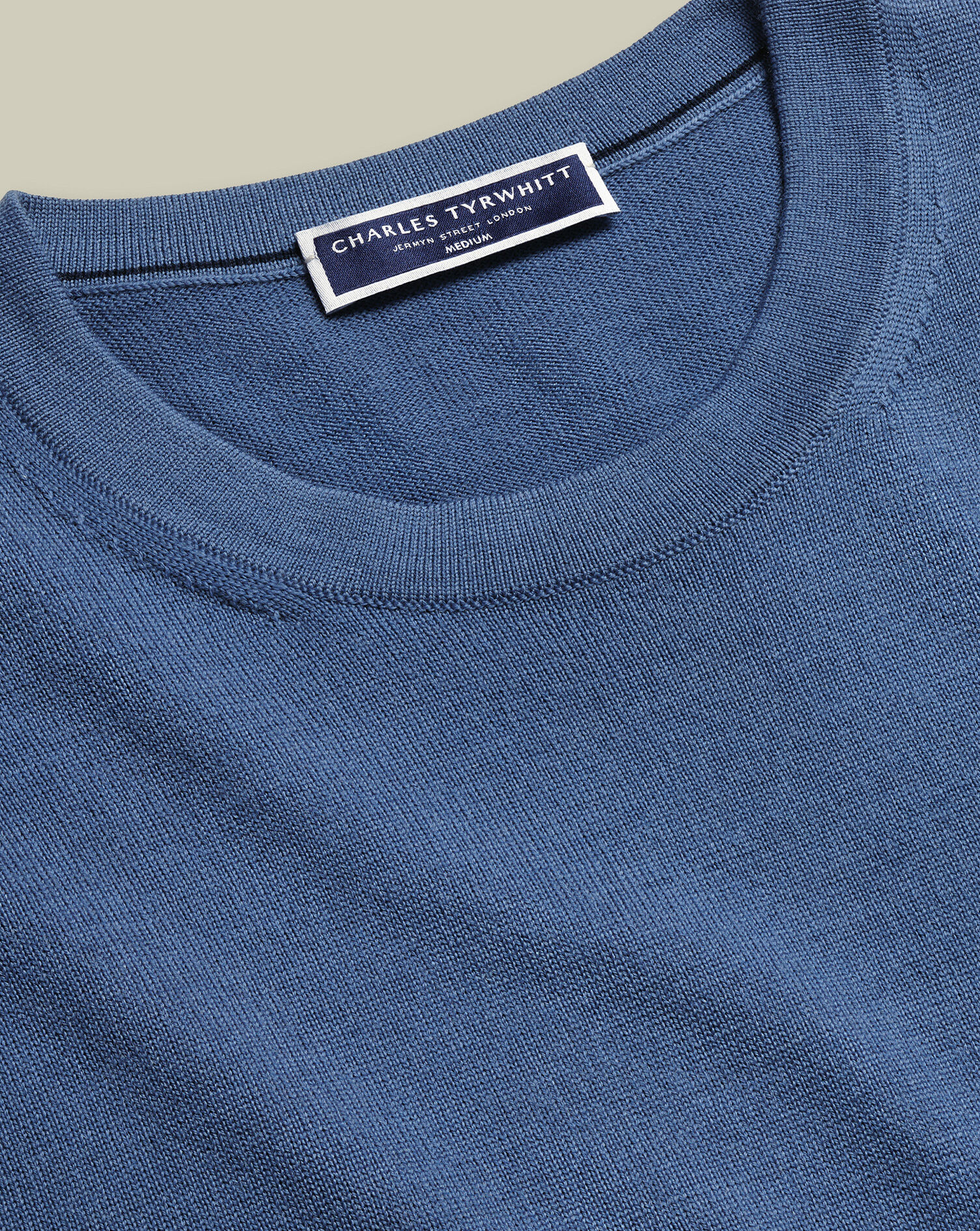 Pure Merino Crew Neck Sweater - Steel Blue