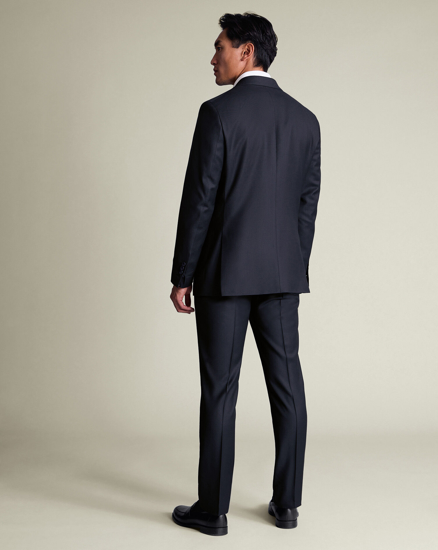 Luxury Italian Birdseye Suit - Navy