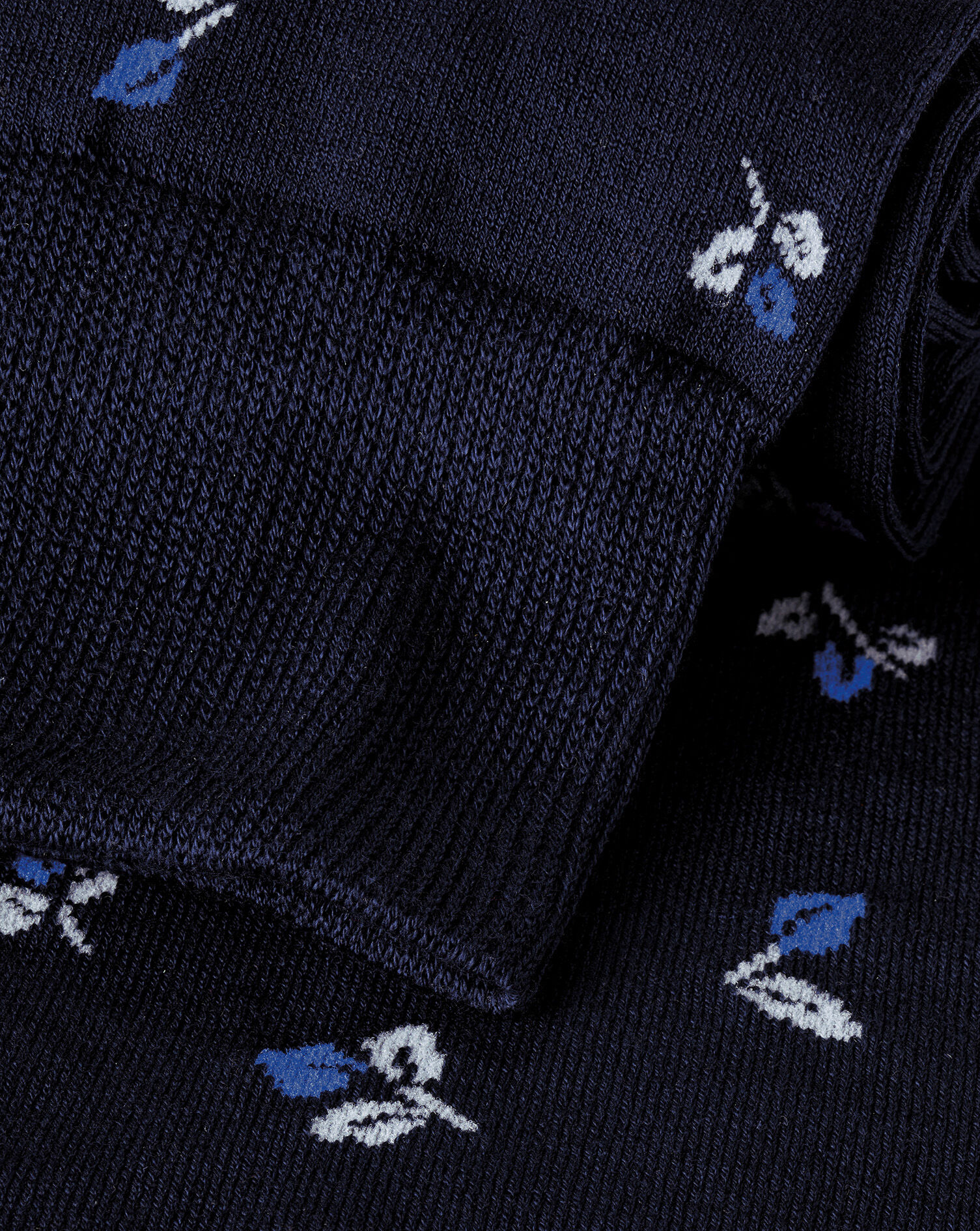 Floral Socks - Navy