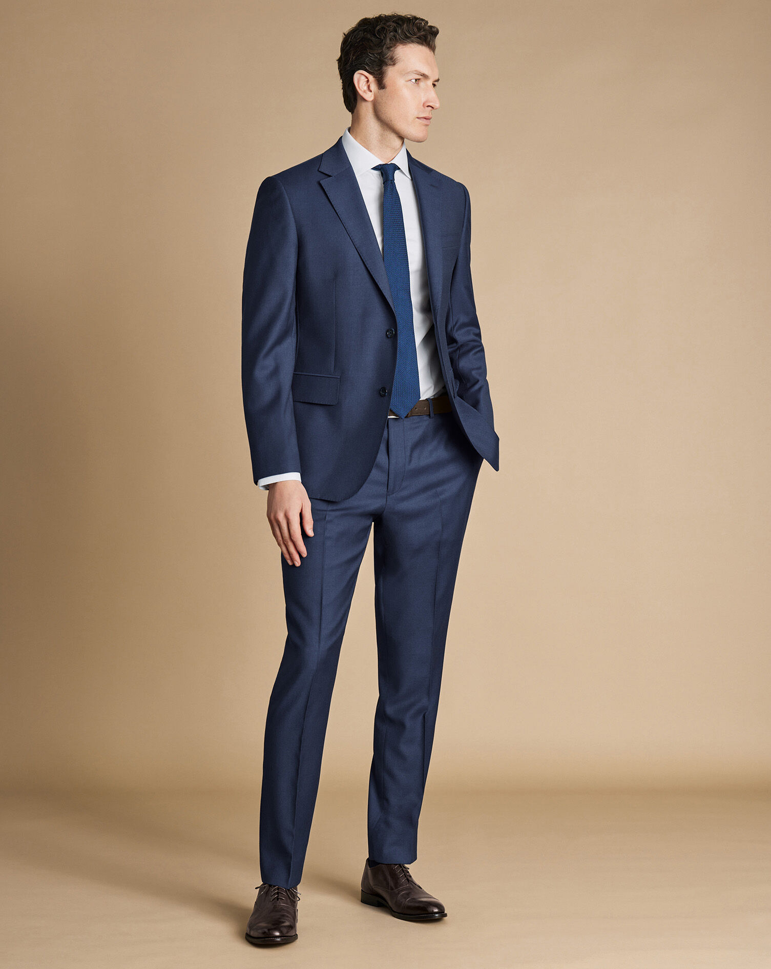 Natural Stretch Twill Suit Pants - Indigo Blue