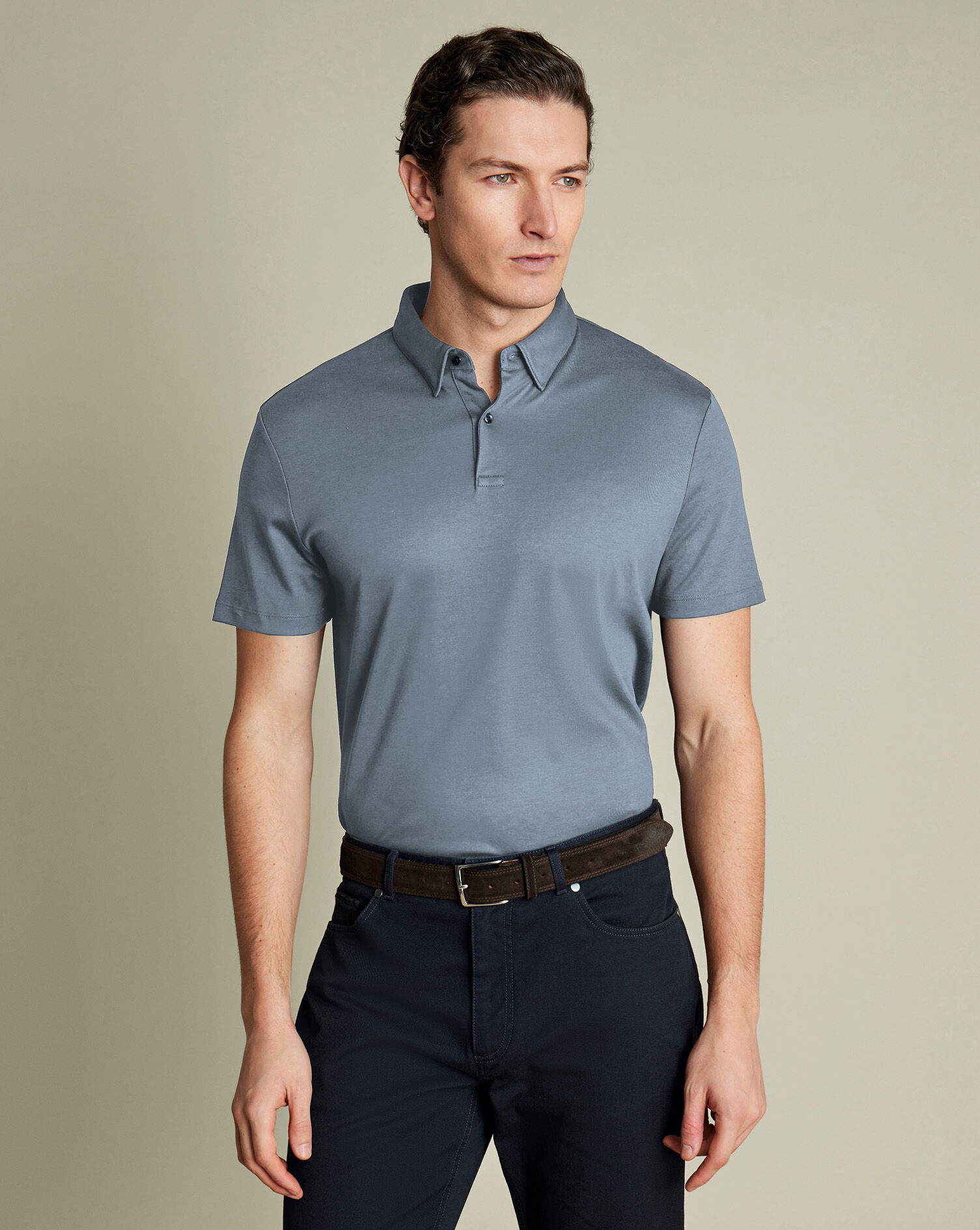 Smart Jersey Polo - Steel Blue