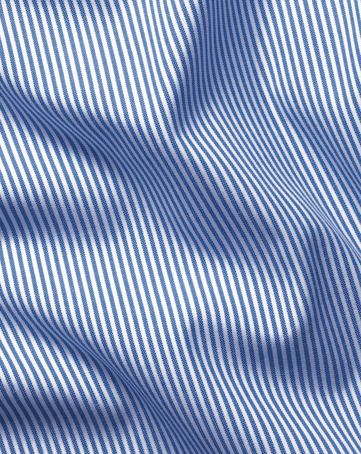 Button-Down Non-Iron Oxford Stripe Shirt - Cobalt Blue