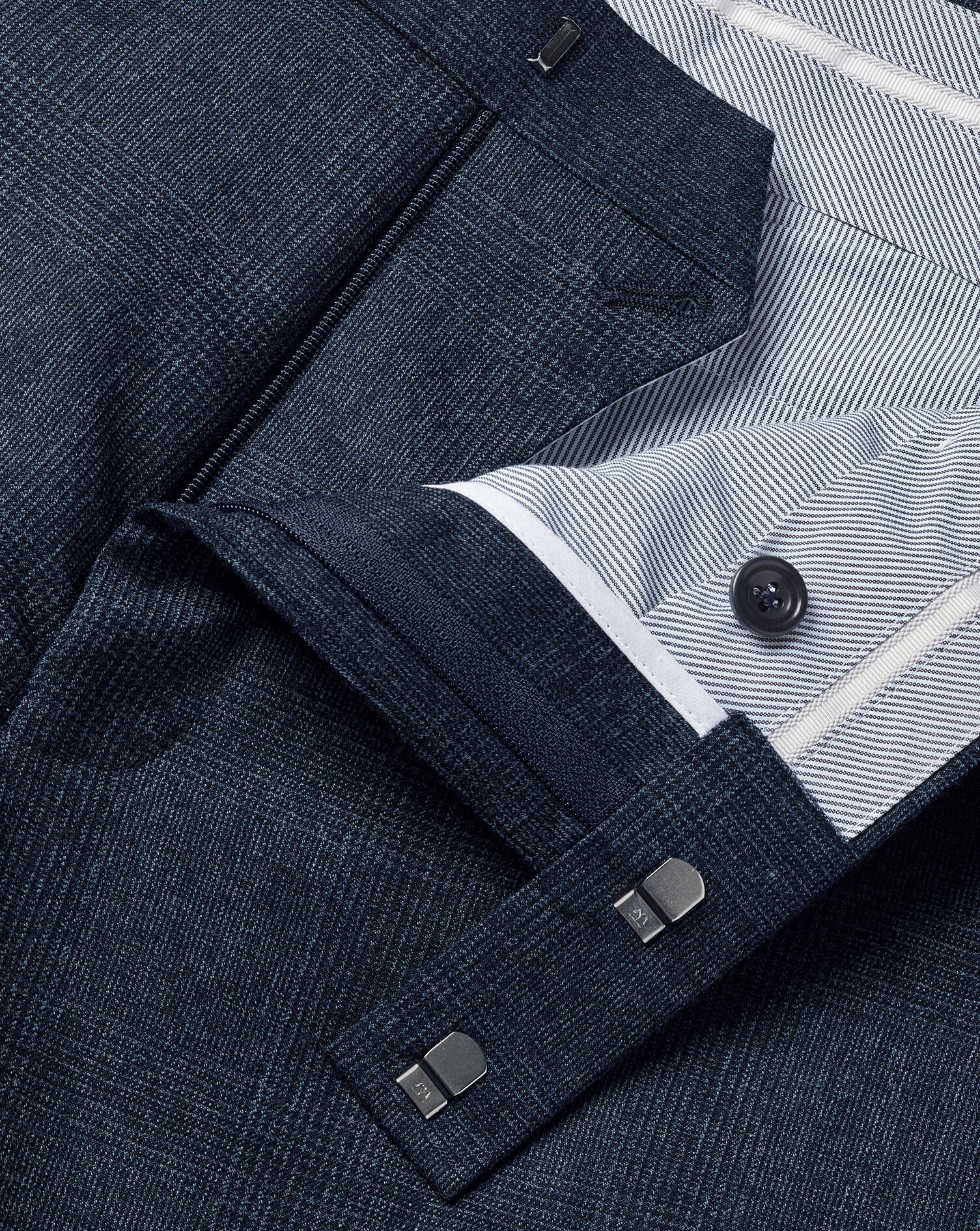 Ultimate Performance Check Suit Pants - Steel Blue
