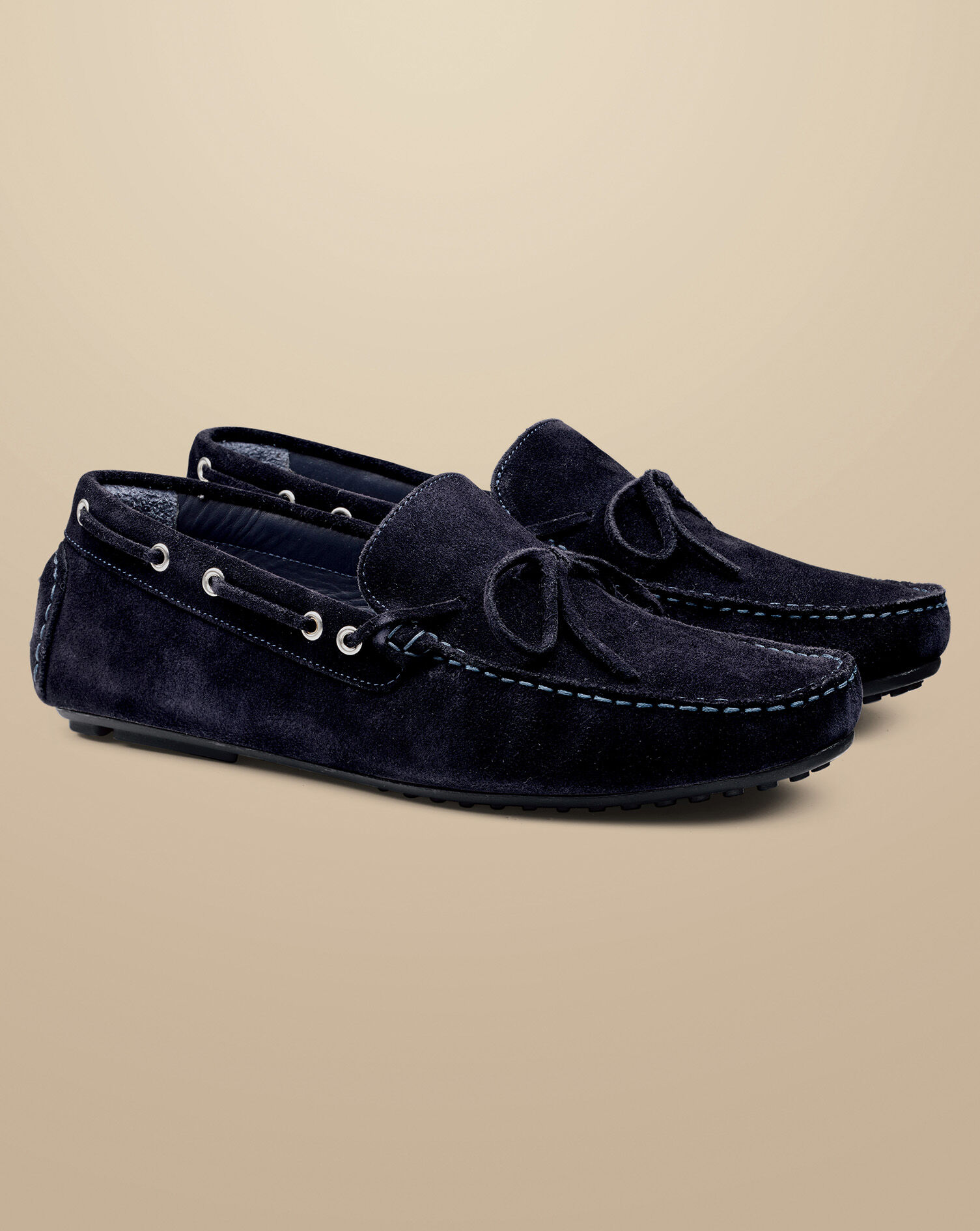 Suede Driving Loafers - Navy