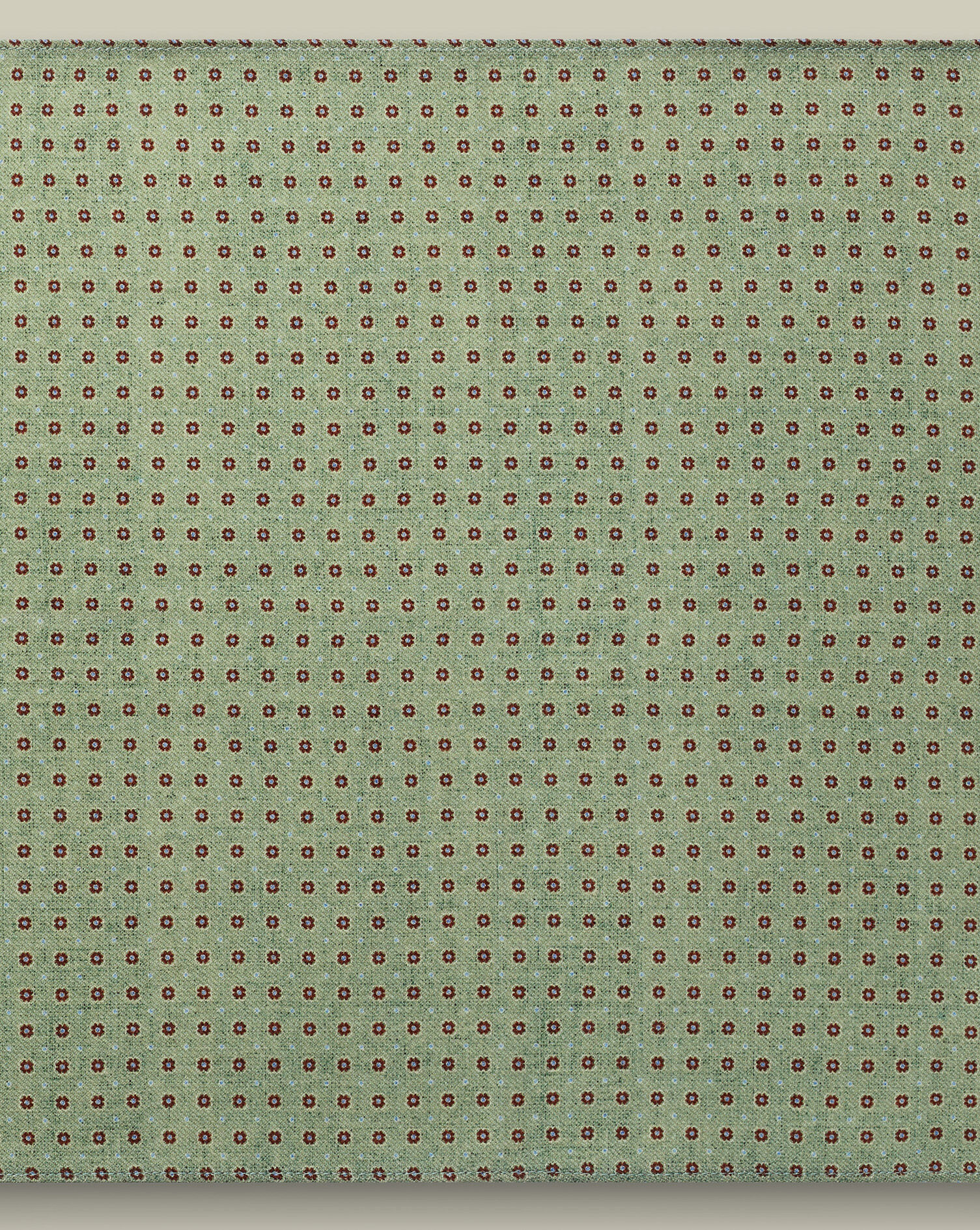 Wool Geo Print Pocket Square - Green