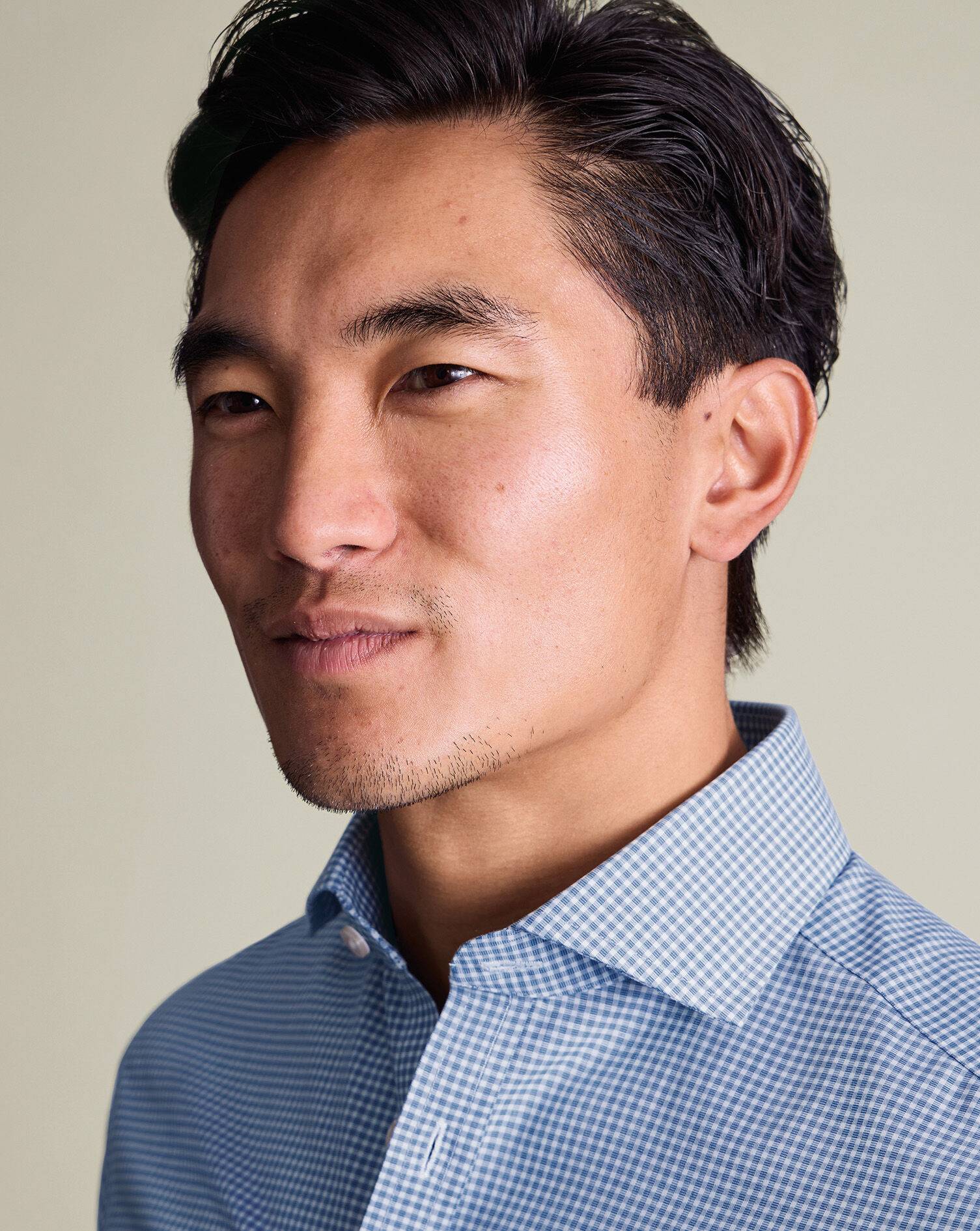 Non-Iron Poplin Gingham Shirt - Royal Blue