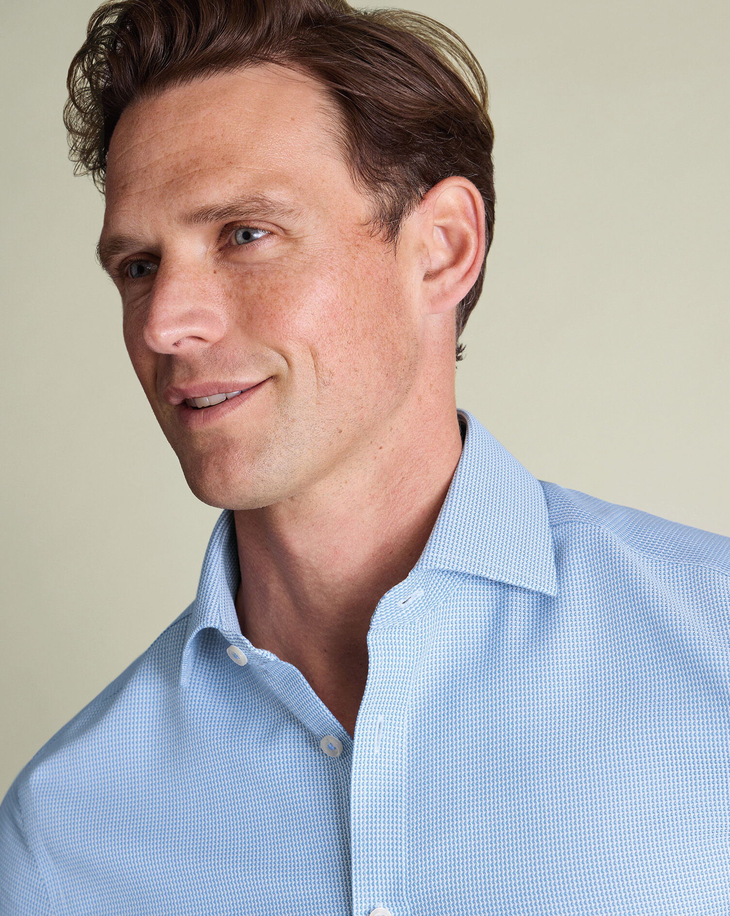 Non-Iron Burlington Weave Shirt - Cornflower Blue