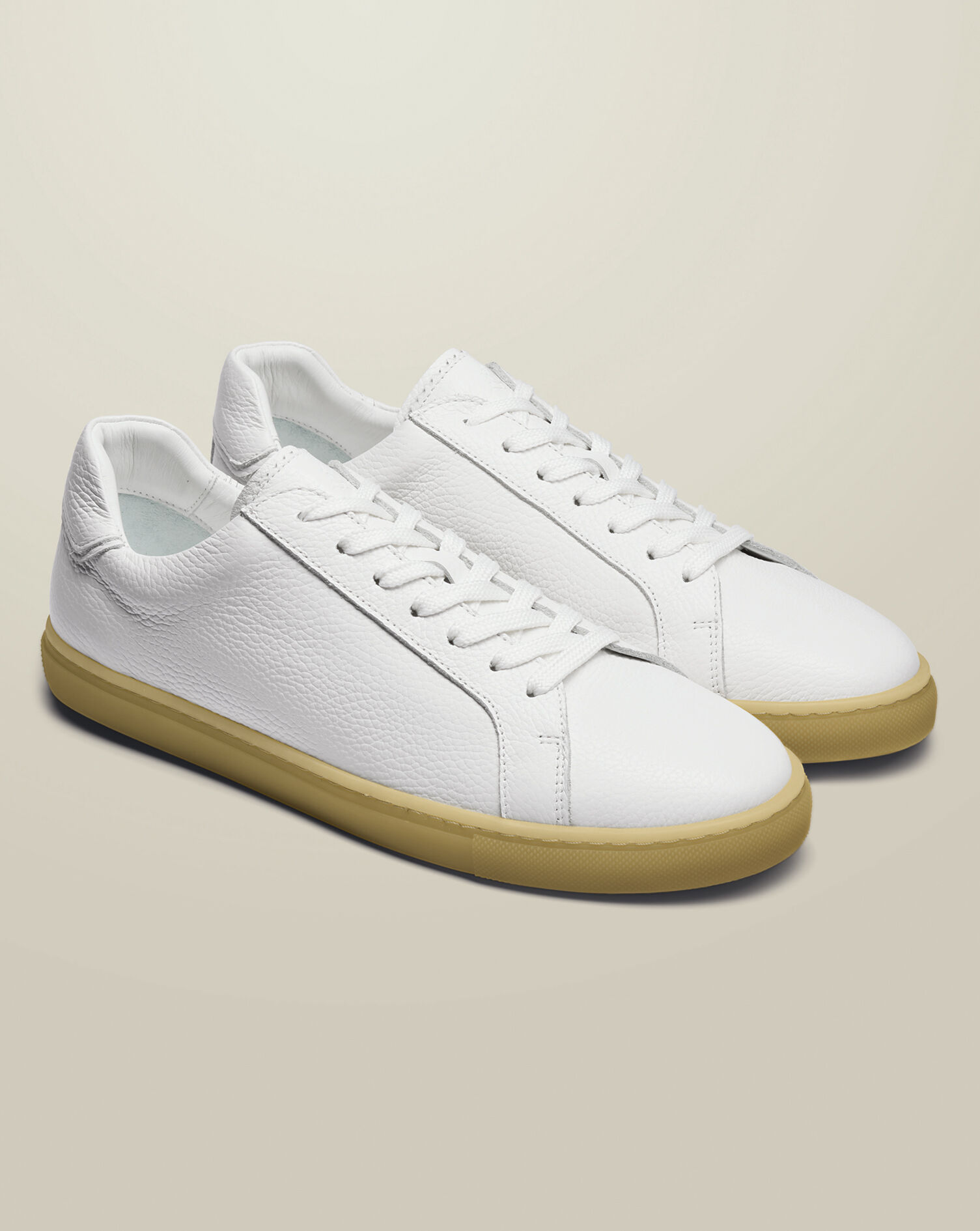 Grain Leather Sneakers - White