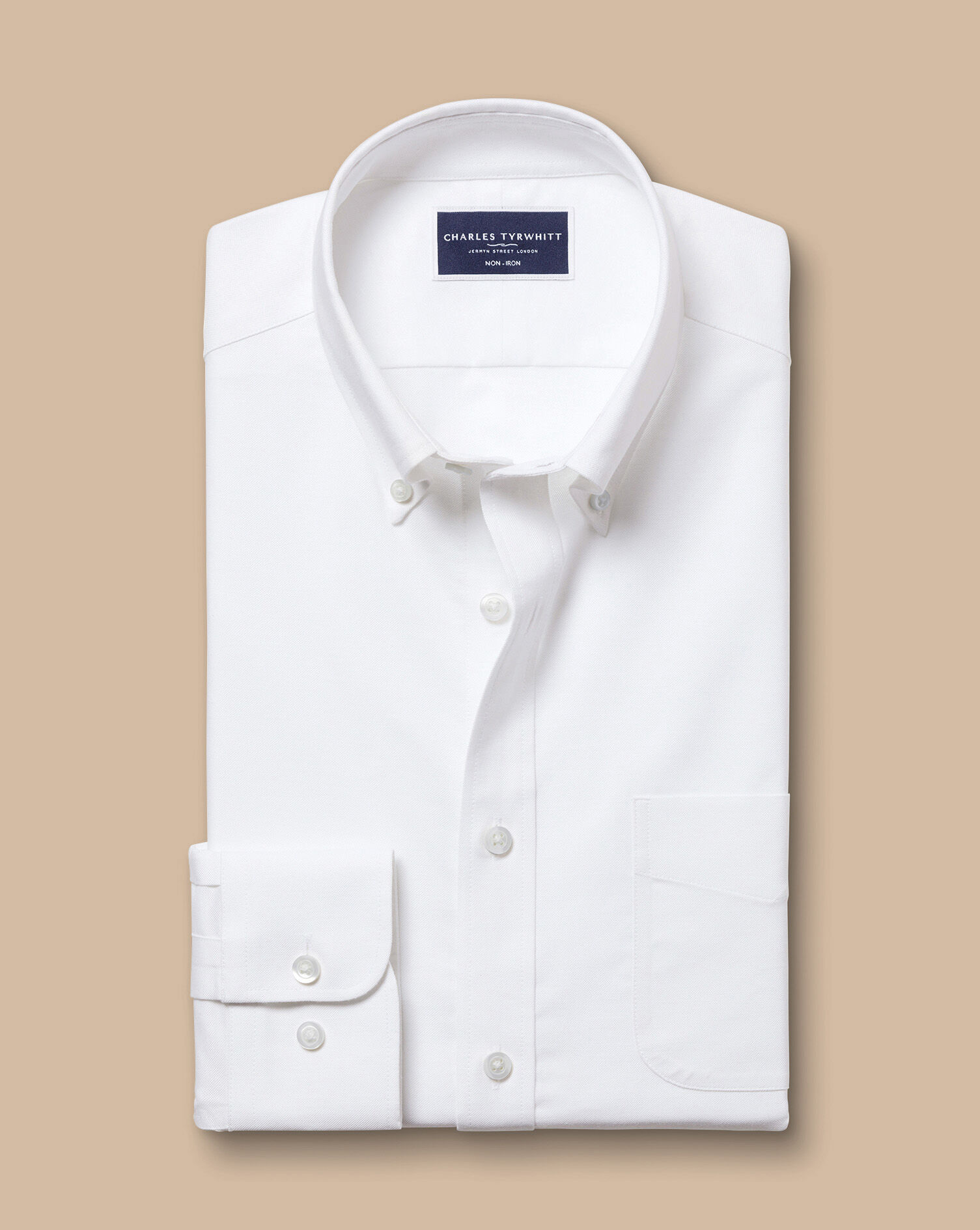 Non-Iron Stretch Oxford Shirt - White