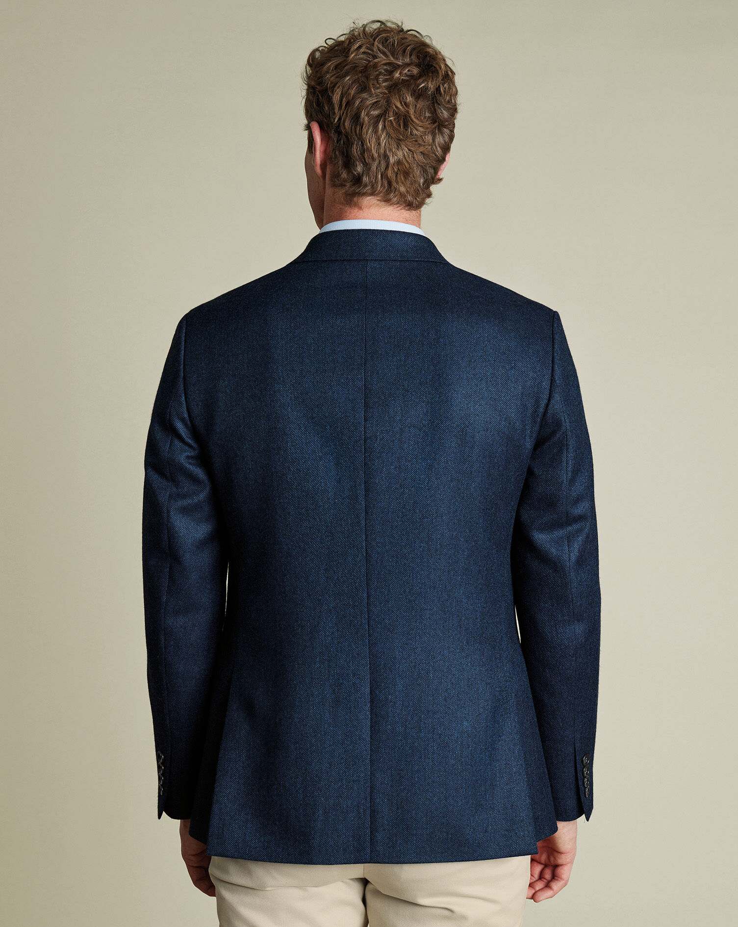 Wool Texture Twill Jacket - Steel Blue