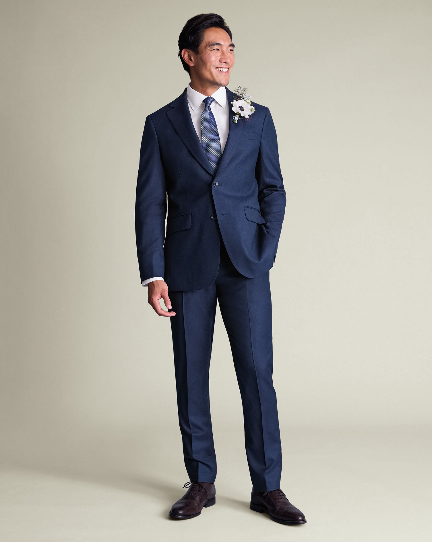 Luxury Italian Birdseye Suit - Royal Blue