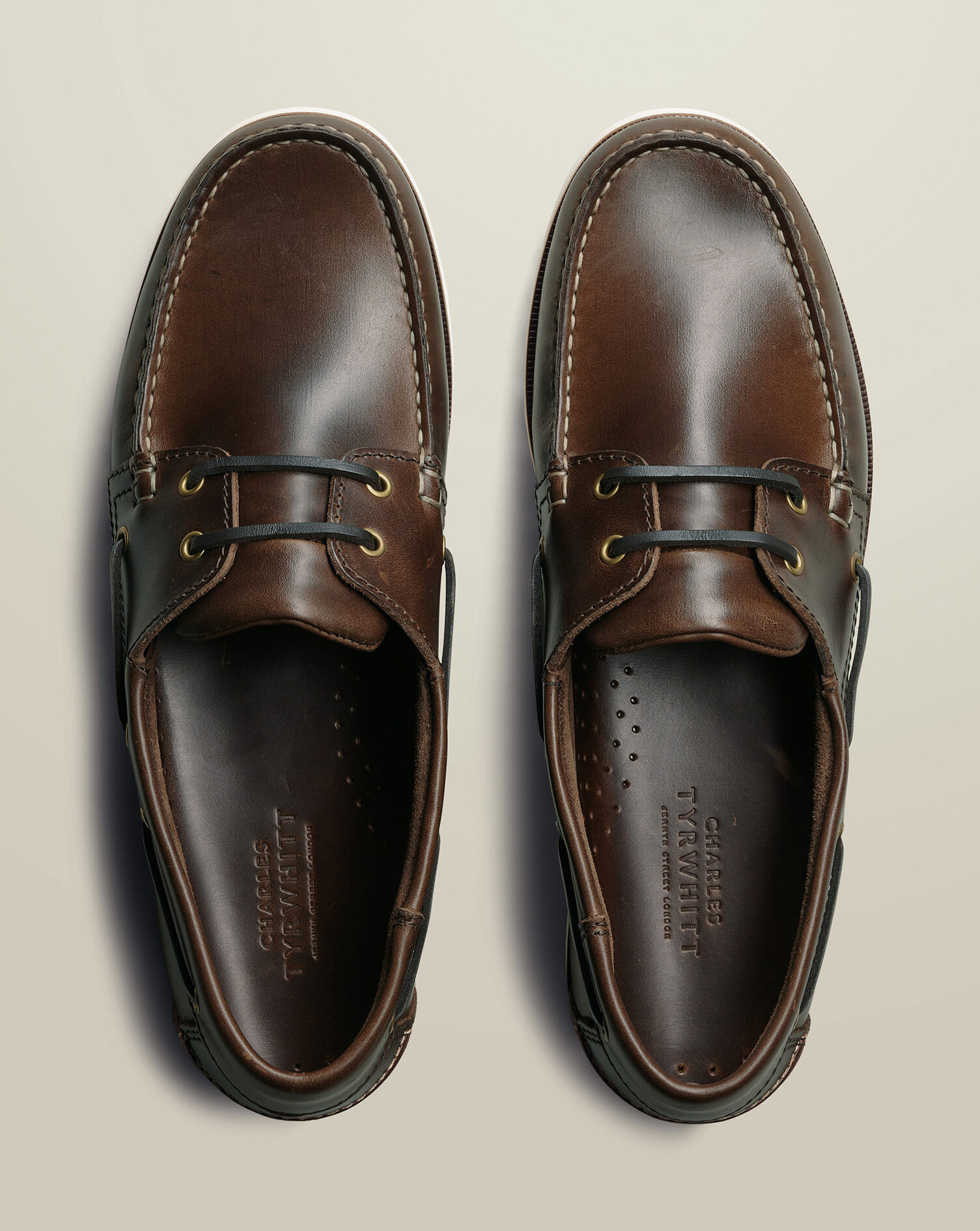 Leather Boat Shoes - Chocolate Brown