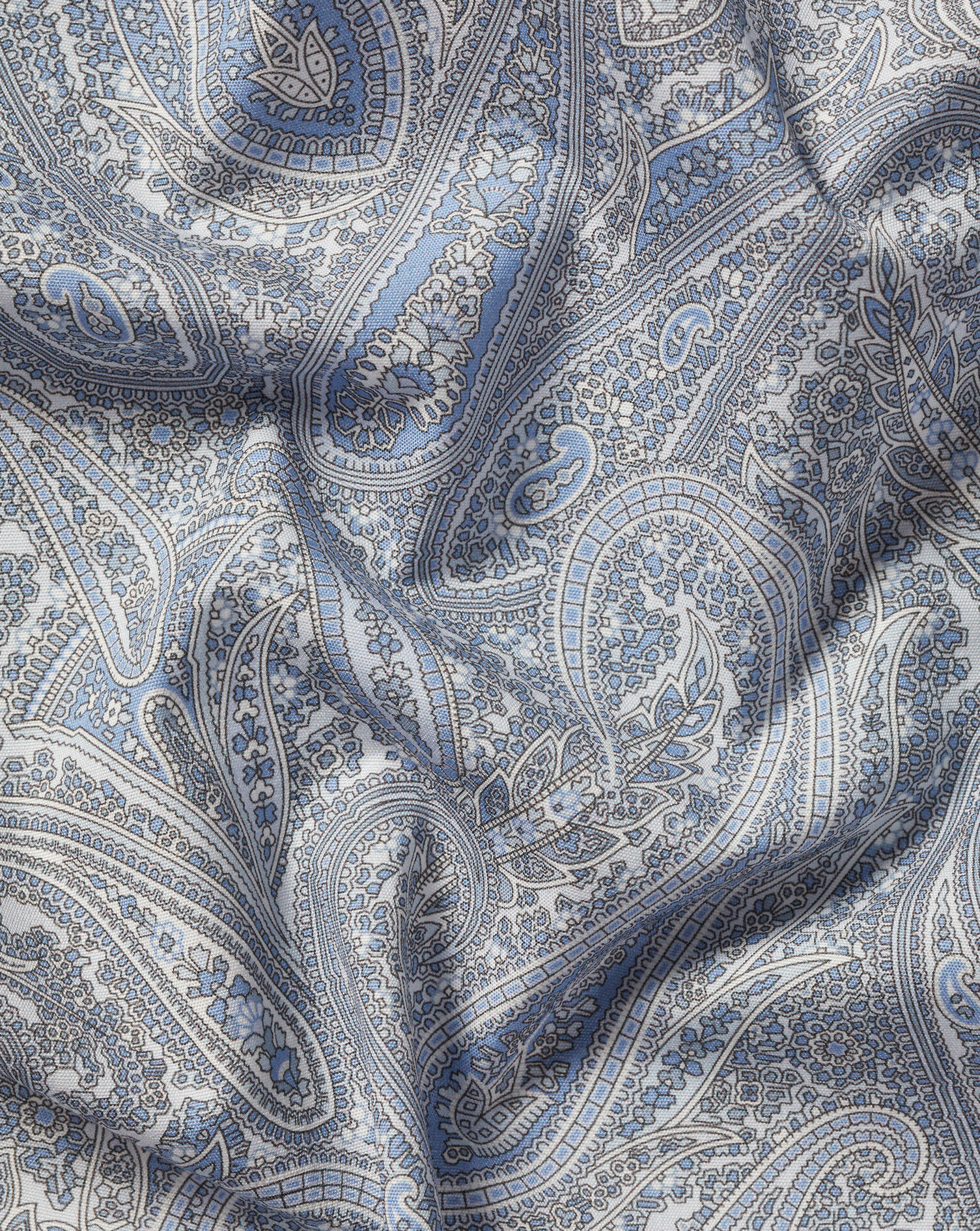 Made with Liberty Fabric Paisley Shirt - Mid Blue