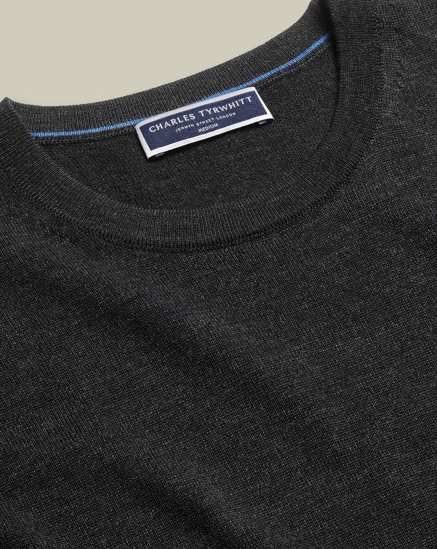 Pure Merino Crew Neck Sweater - Charcoal Gray