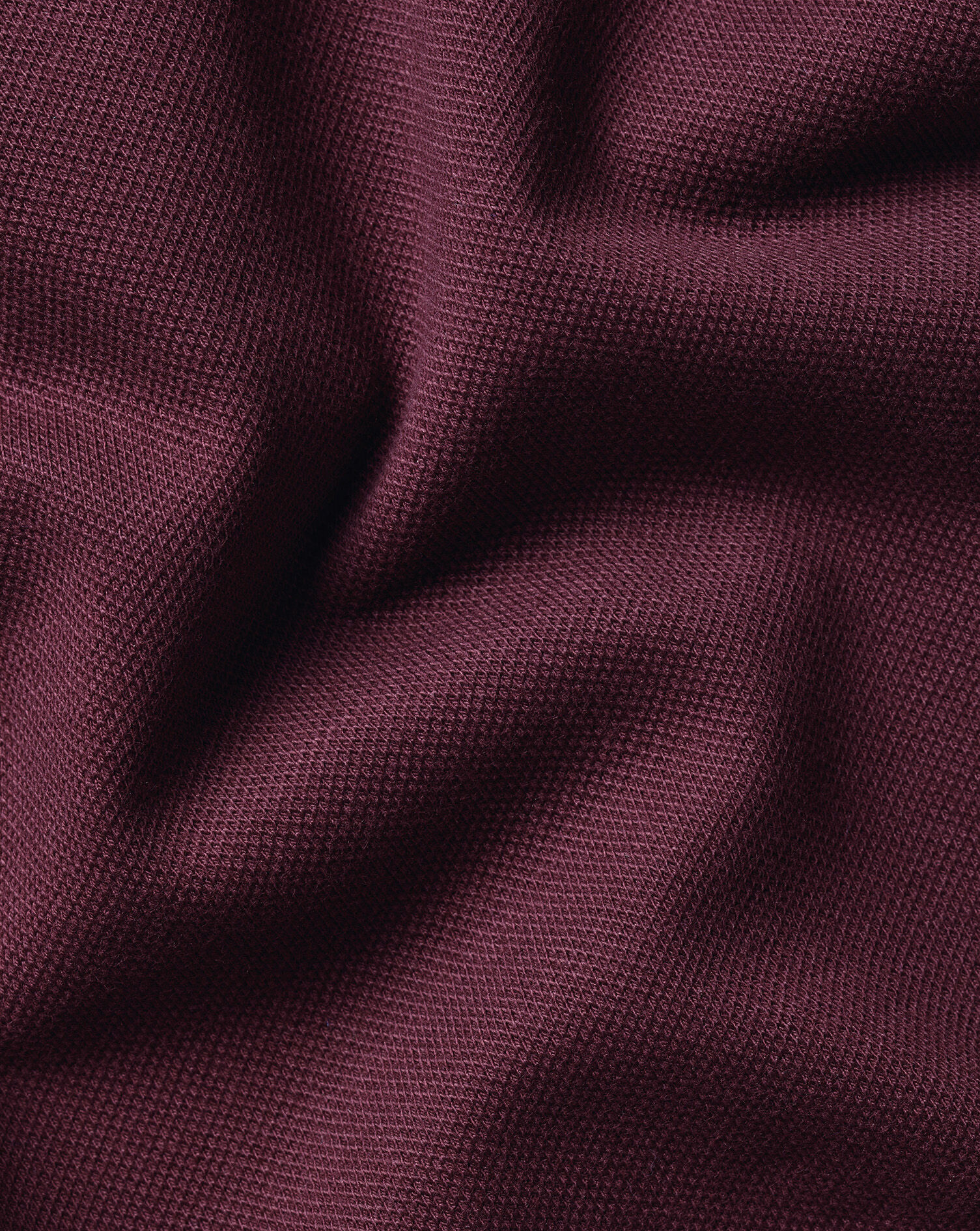 Long Sleeve Smart Pique Polo - Wine Red