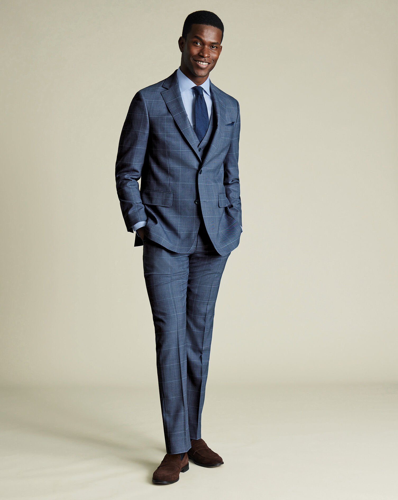 Ultimate Performance Check Suit - Steel Blue