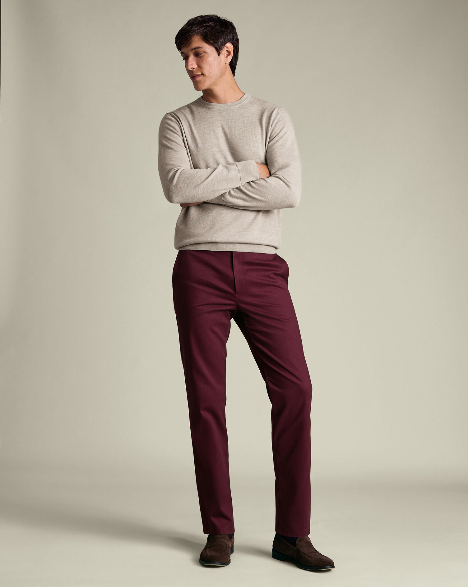 Ultimate Non-Iron Chinos - Dark Pink