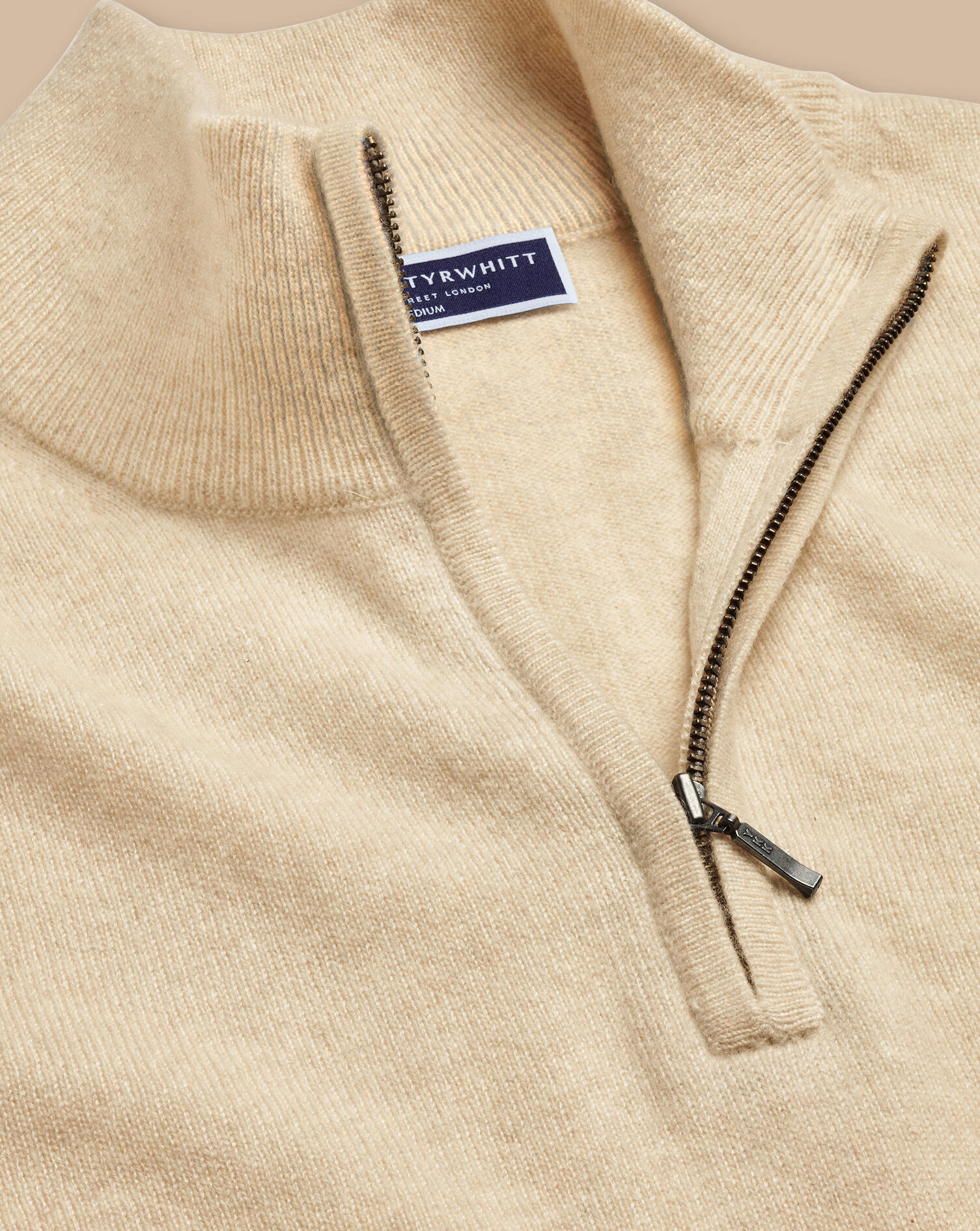 Cashmere Quarter Zip Sweater - Cream