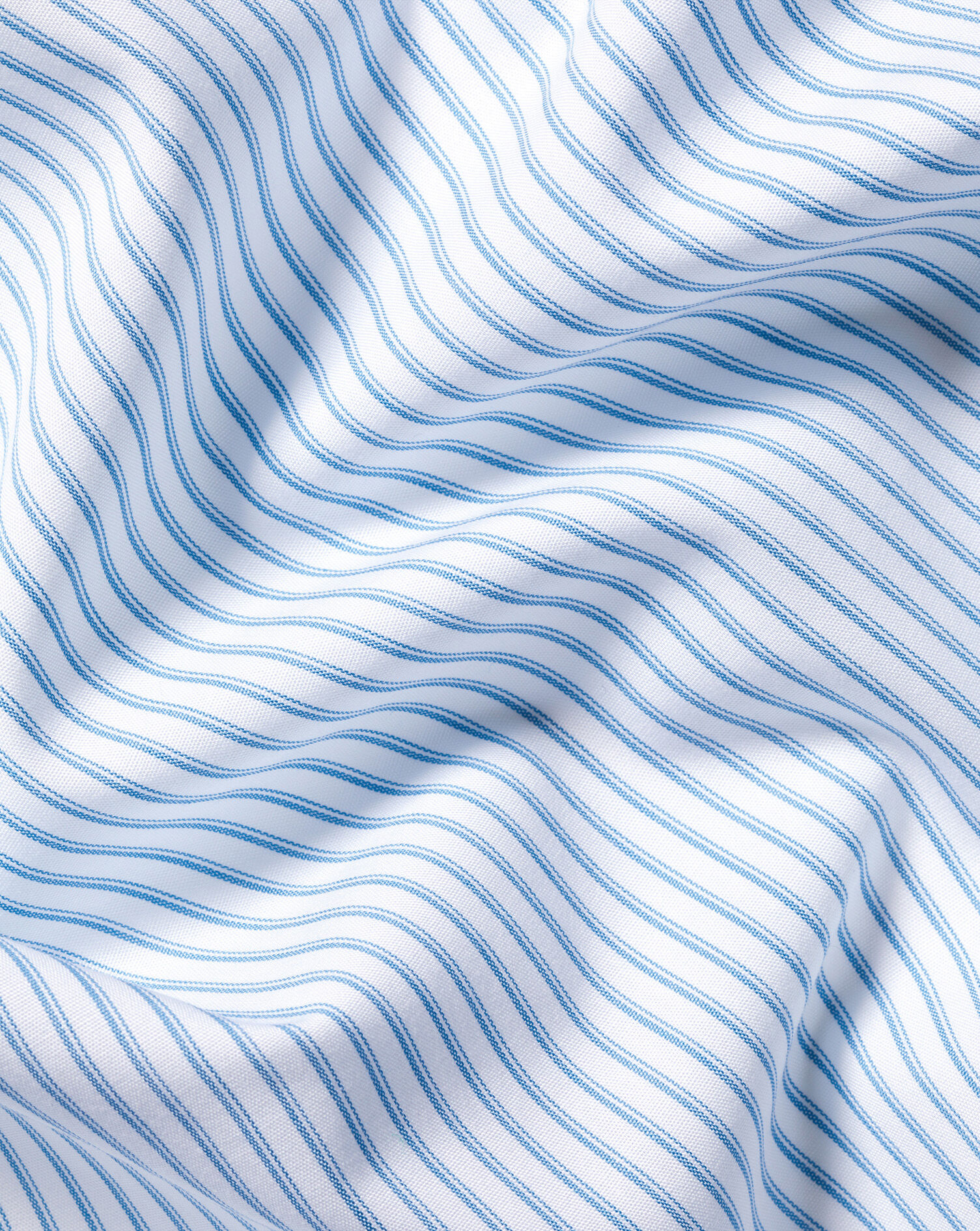 Non-Iron Poplin Stripe Shirt - Ocean Blue
