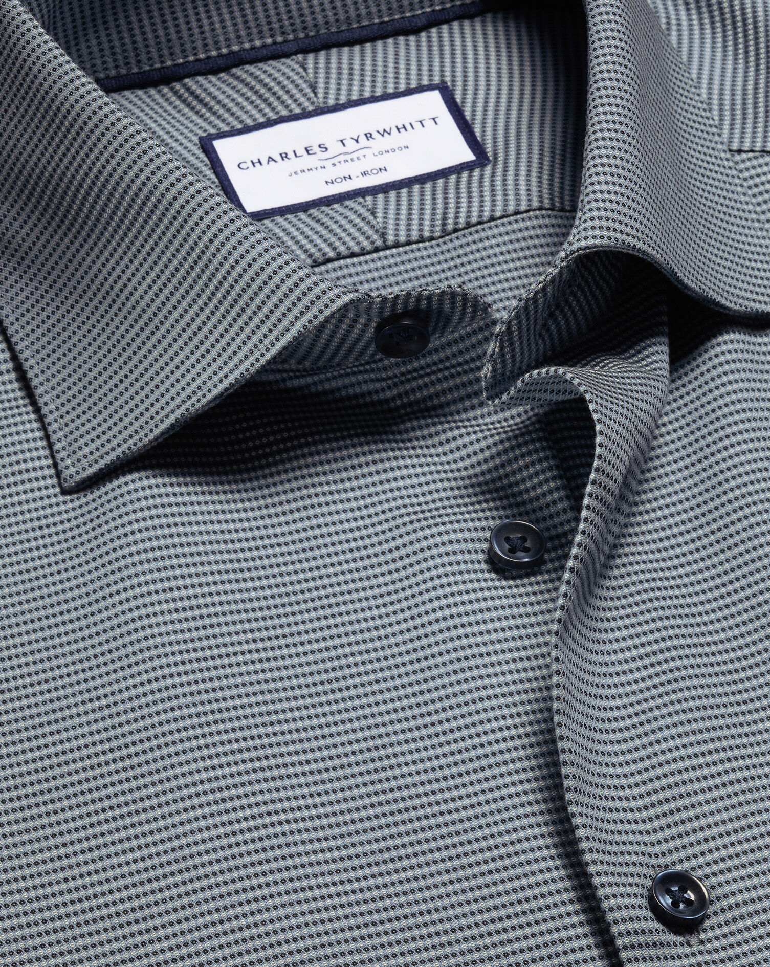 Non-Iron Stretch Texture Shirt - Charcoal Gray