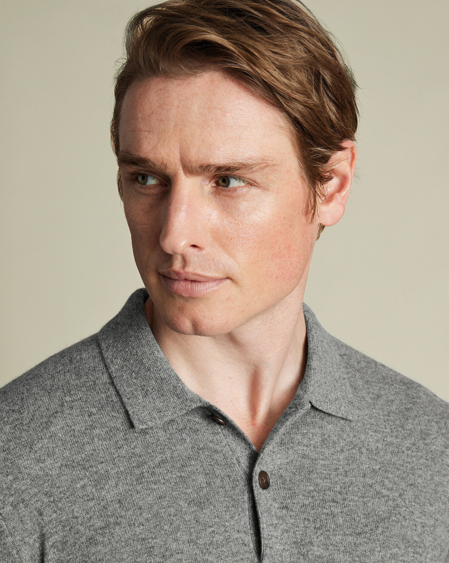 Cashmere Polo Sweater - Gray