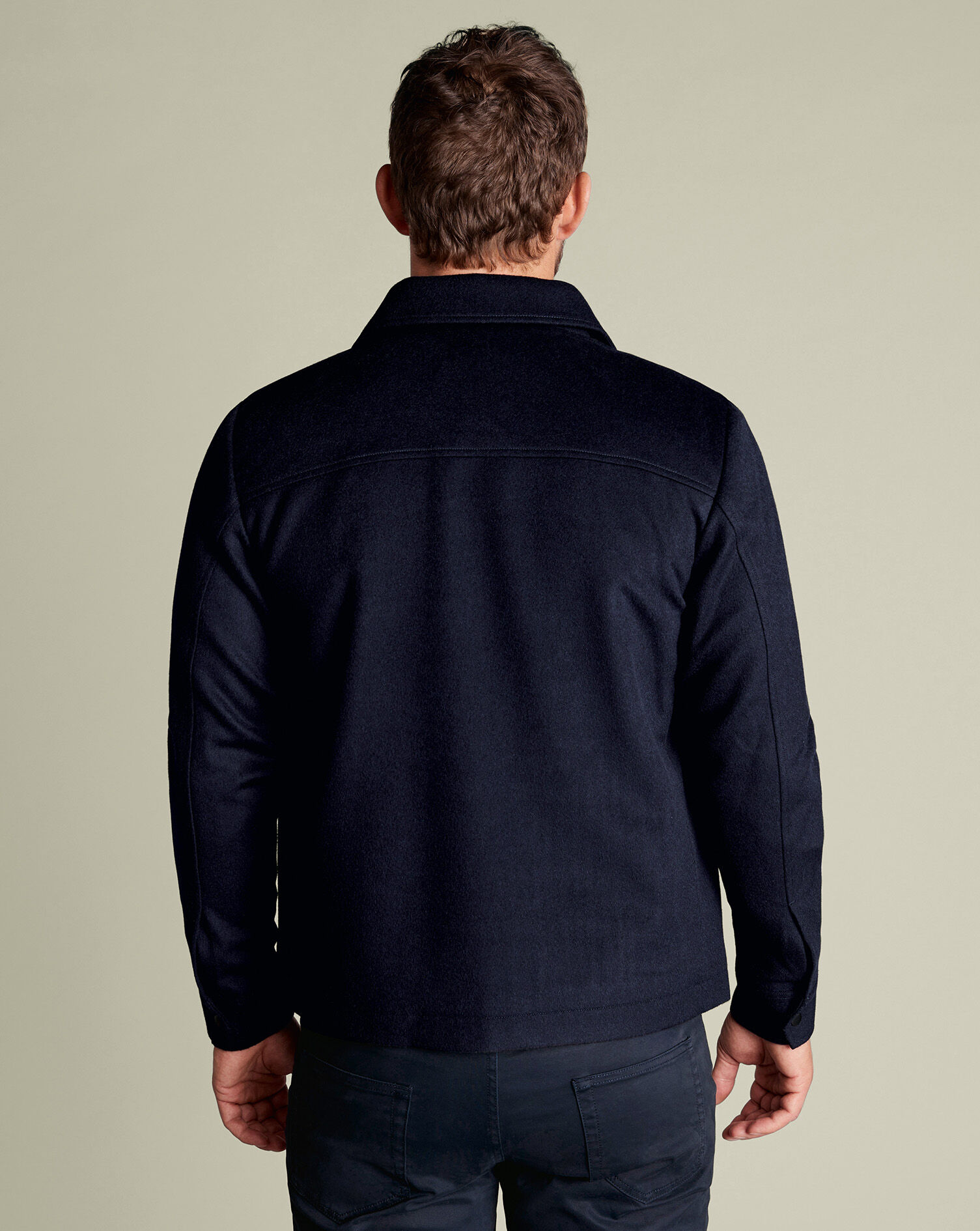 Wool Harrington Jacket - Navy