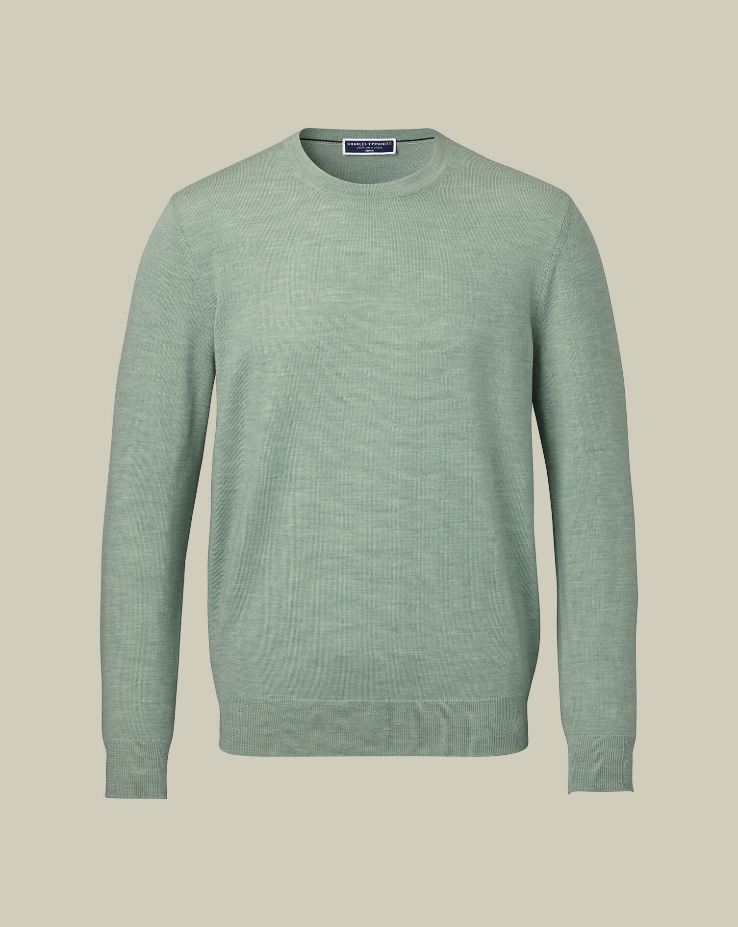 Pure Merino Crew Neck Sweater - Pale Teal