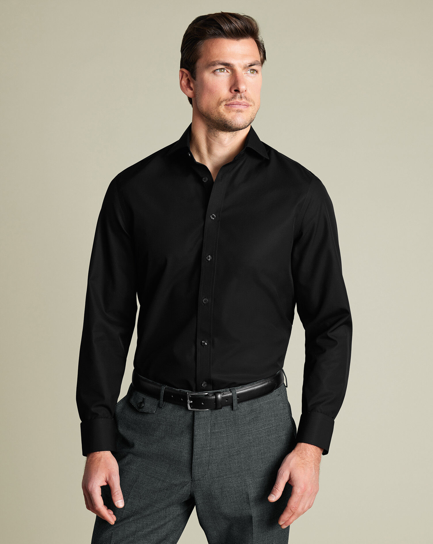 Non-Iron Poplin Shirt - Black