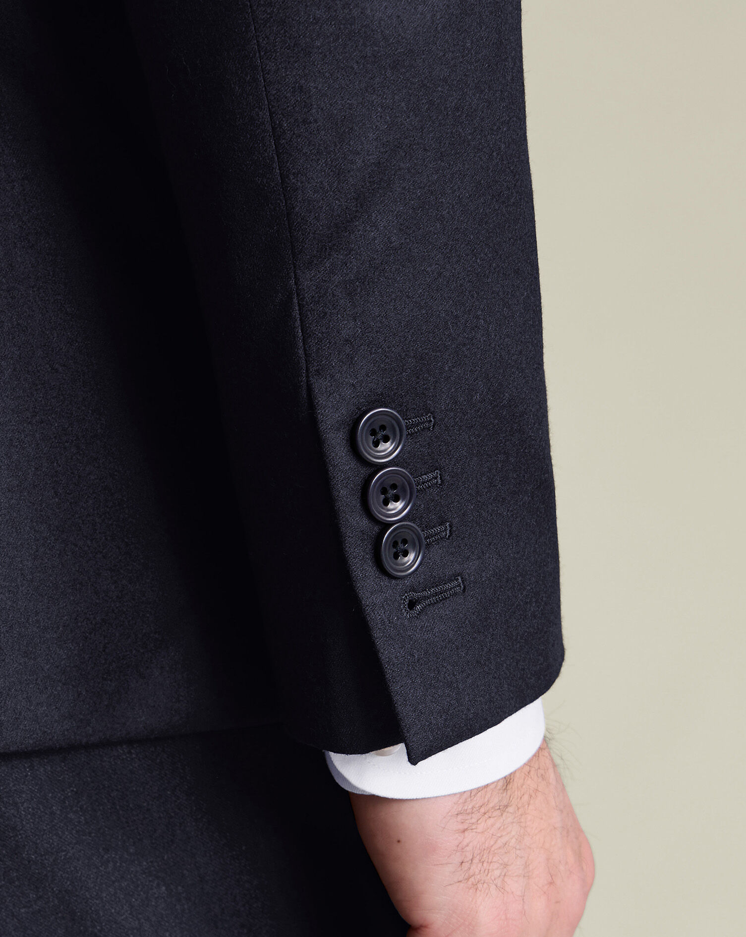 Flannel Italian Suit - Navy