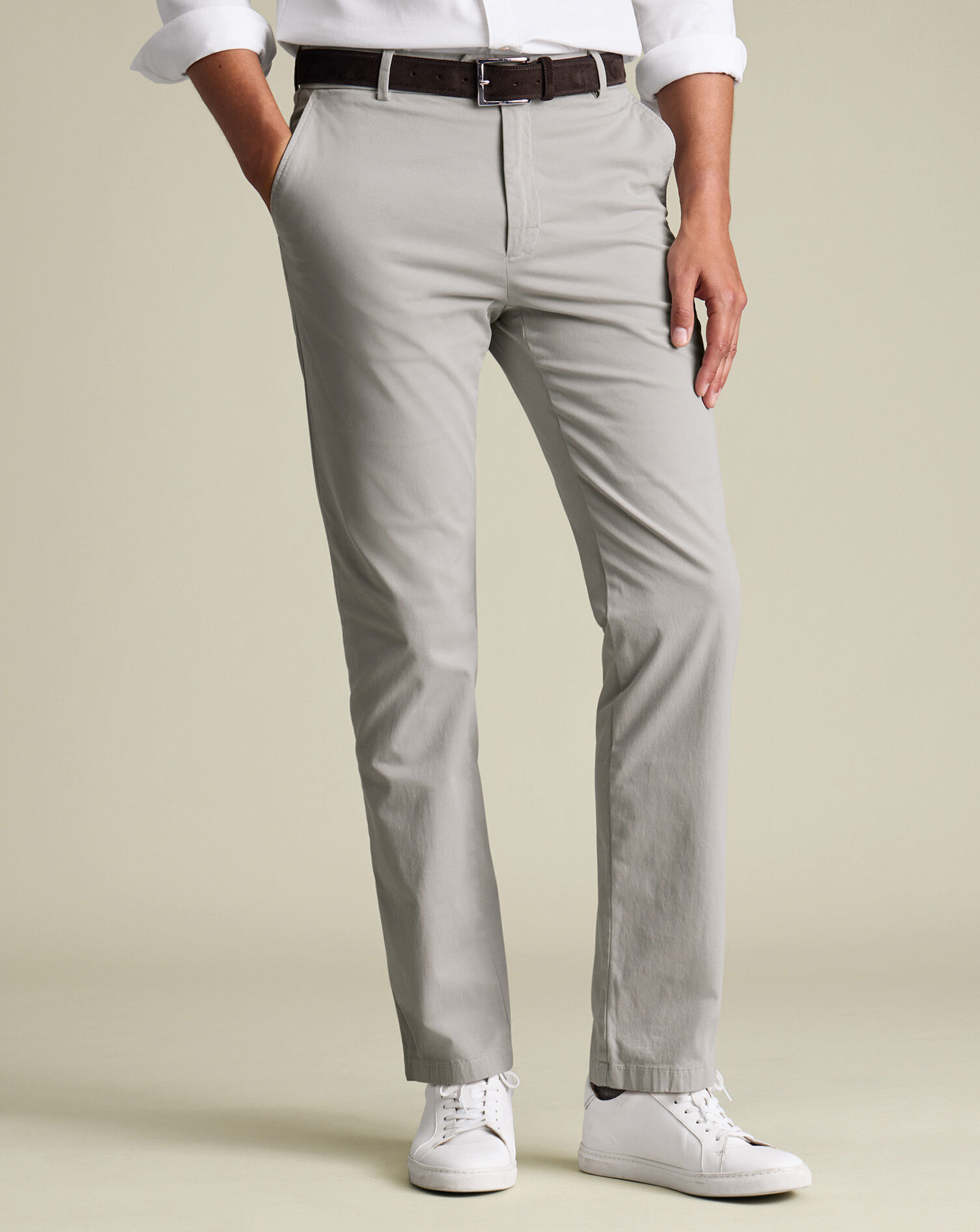 Washed Chinos - Silver Gray