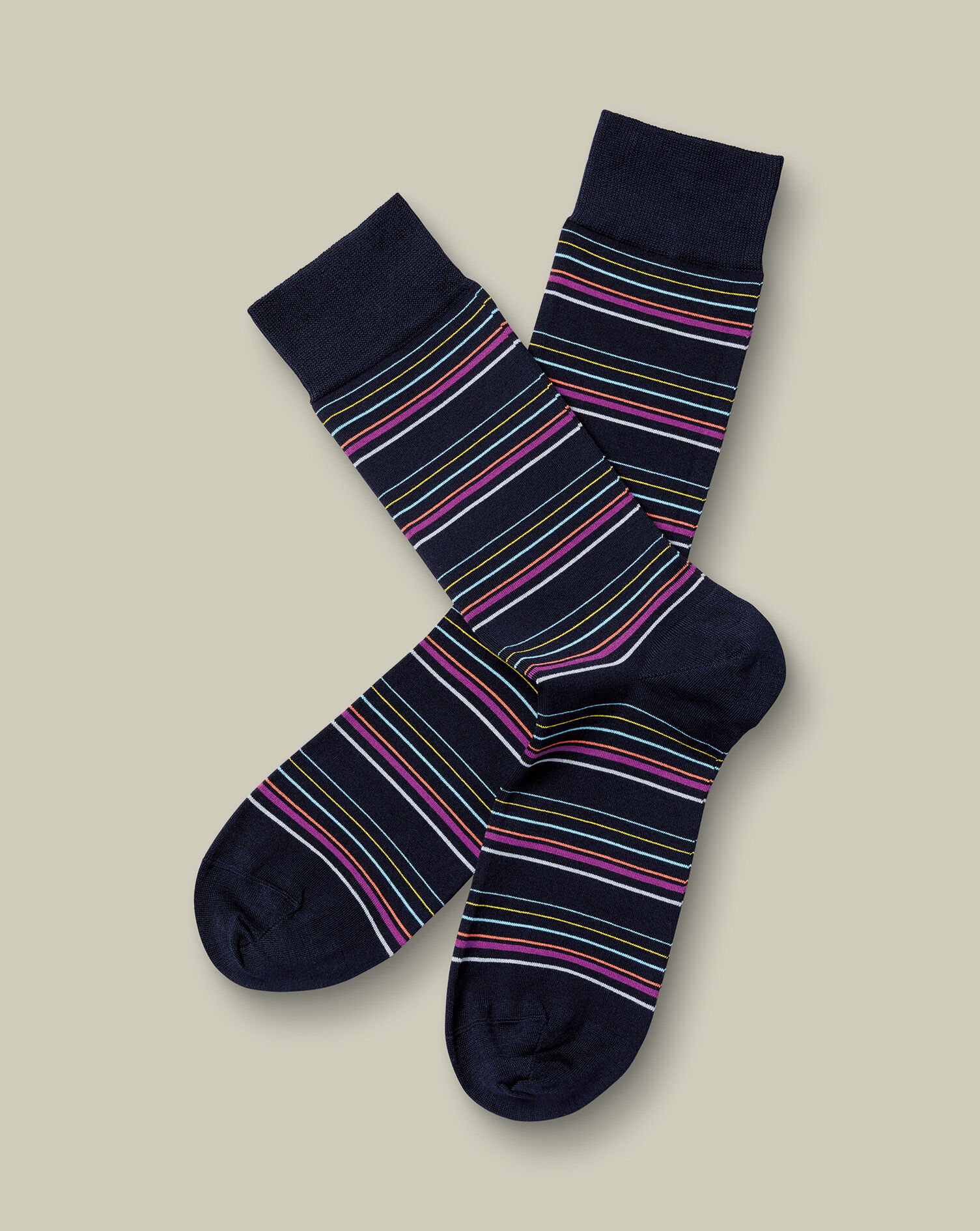 Multi Stripe Socks - Navy