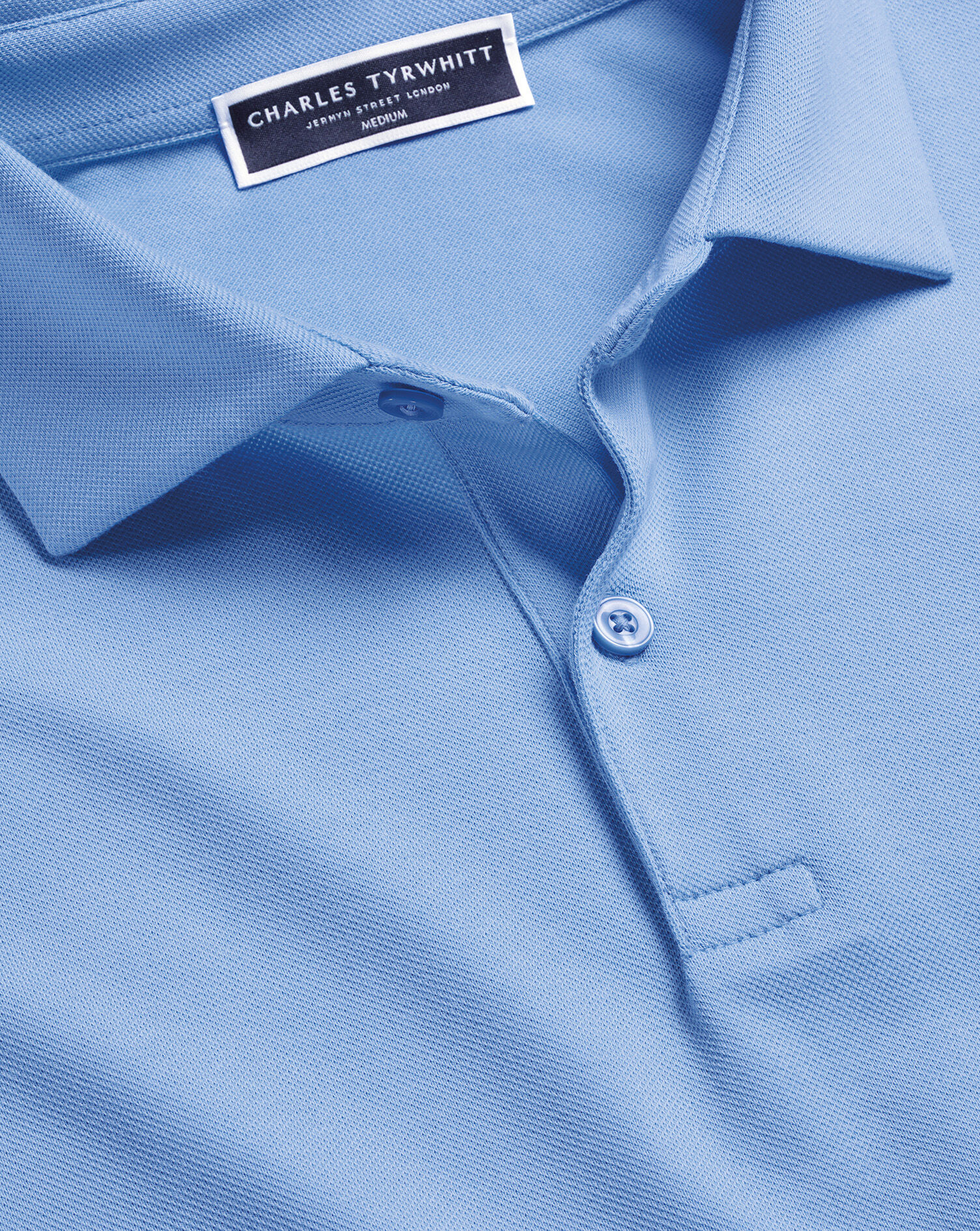 Smart Pique Polo - Cornflower Blue