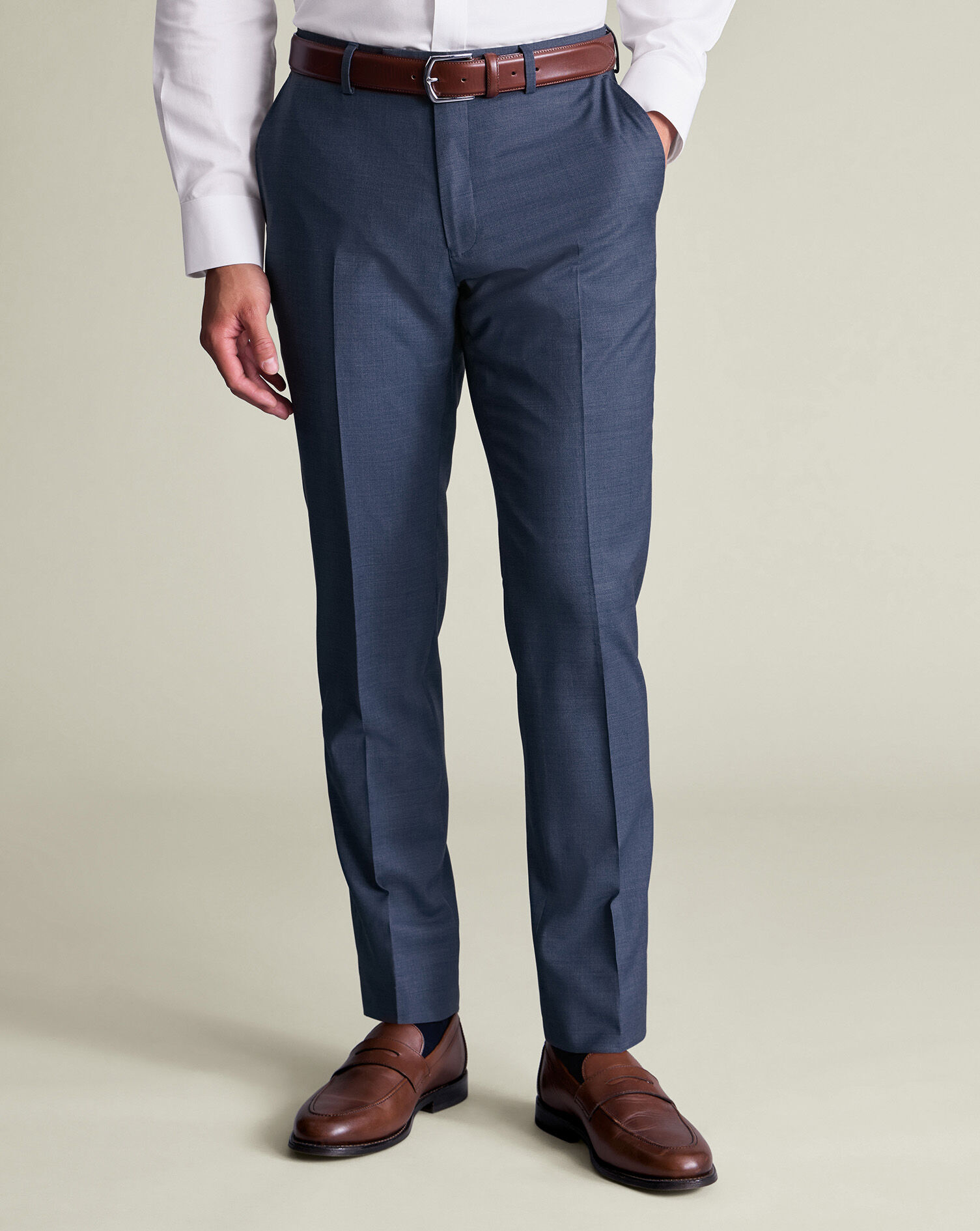 Double Breasted Italian Suit - Denim Blue