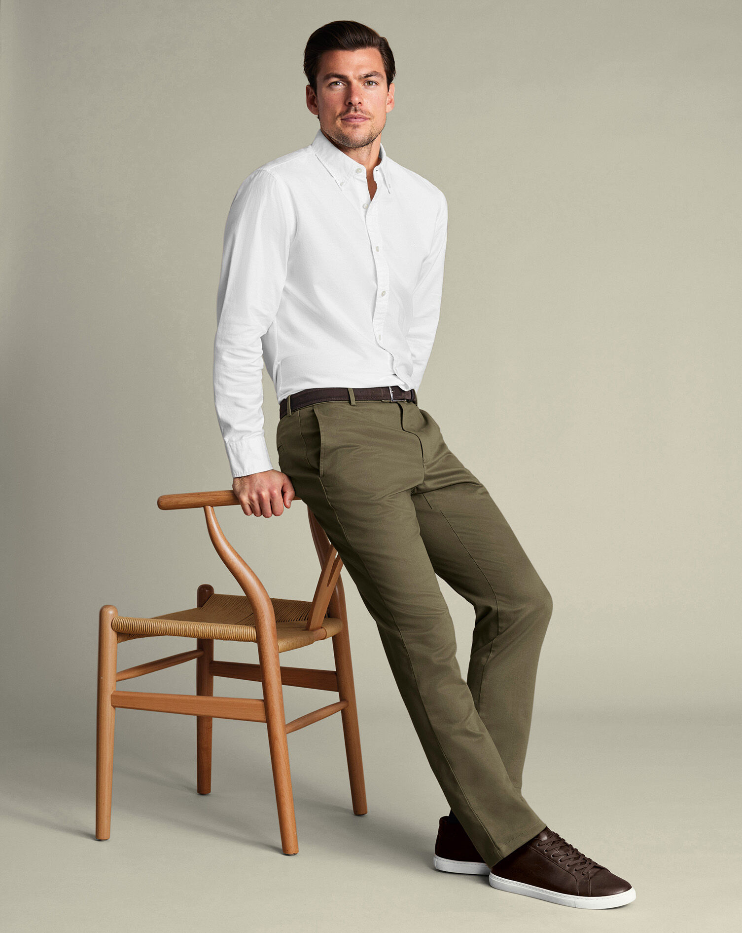 Ultimate Non-Iron Chinos - Olive Green