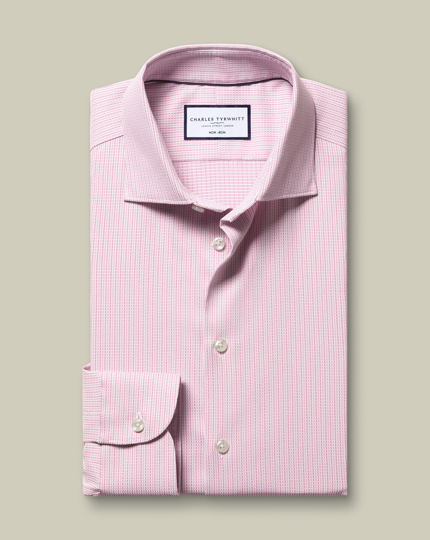 Non-Iron Performance Texture Shirt - Pink
