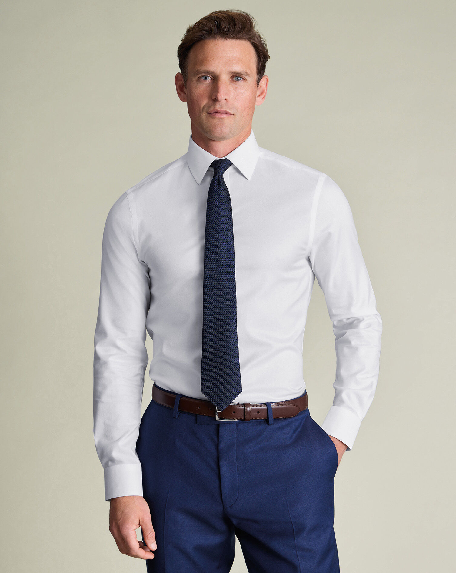 Non-Iron Twill Shirt - White