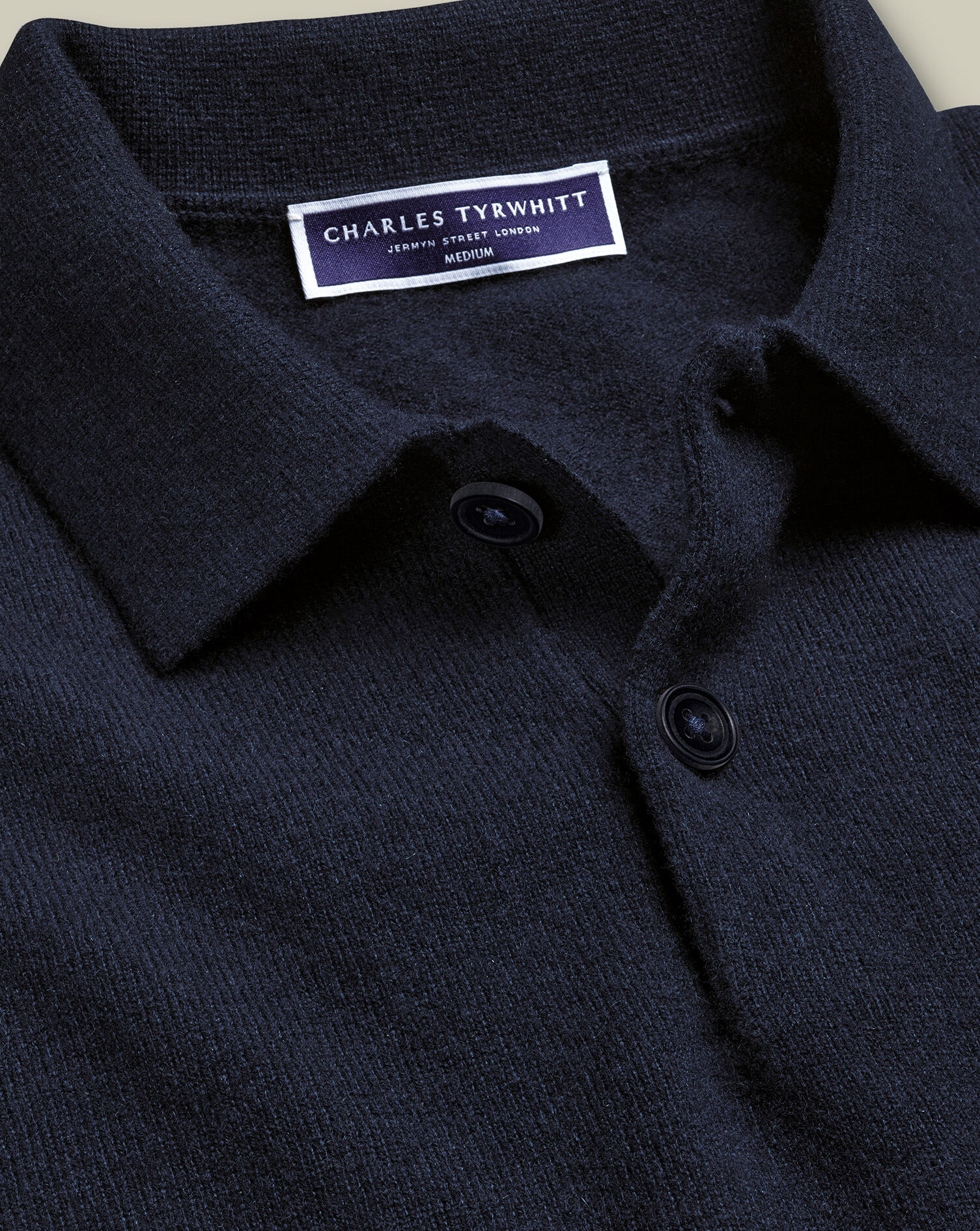 Cashmere Polo Sweater - Navy