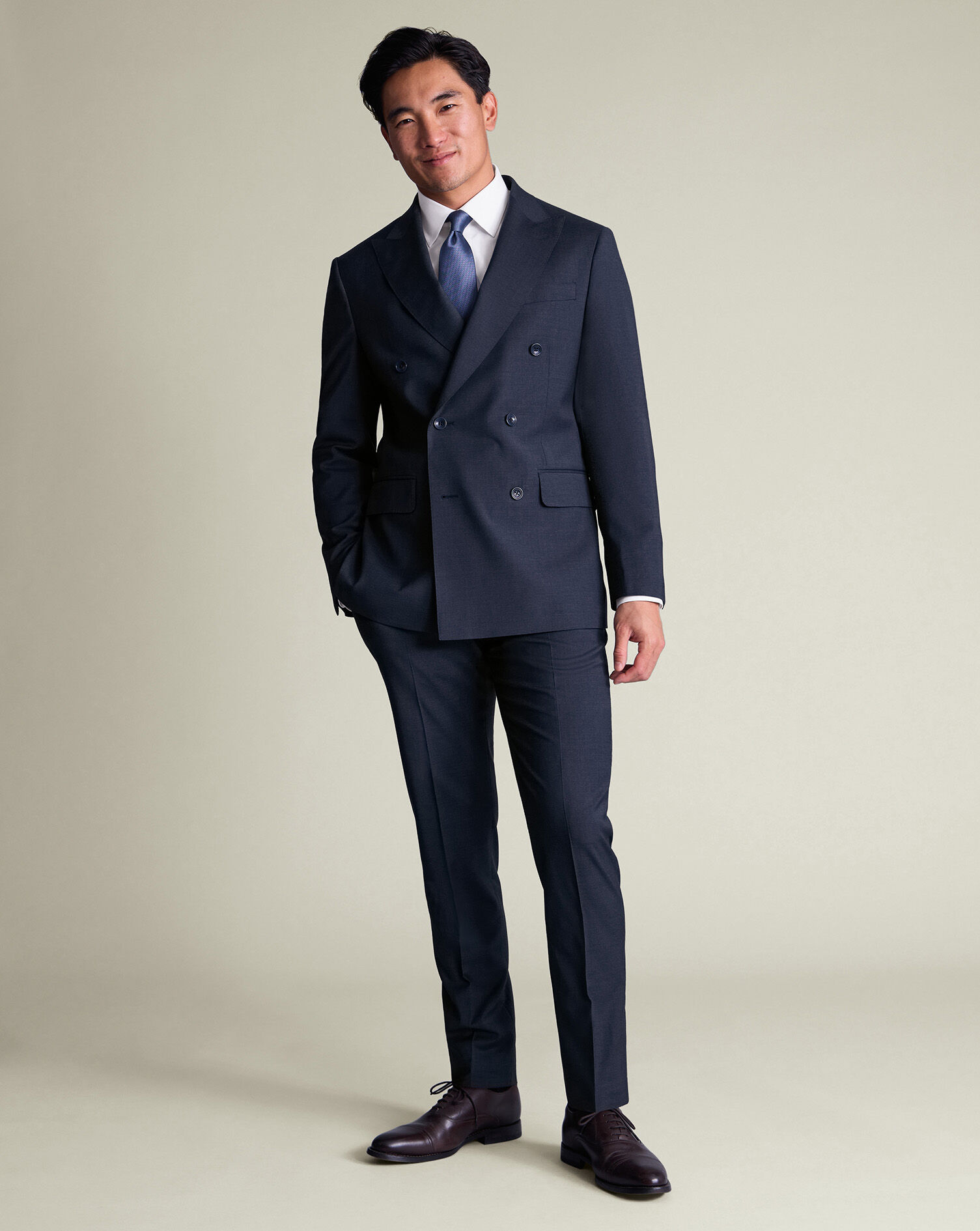 Italian Suit Pants - Steel Blue