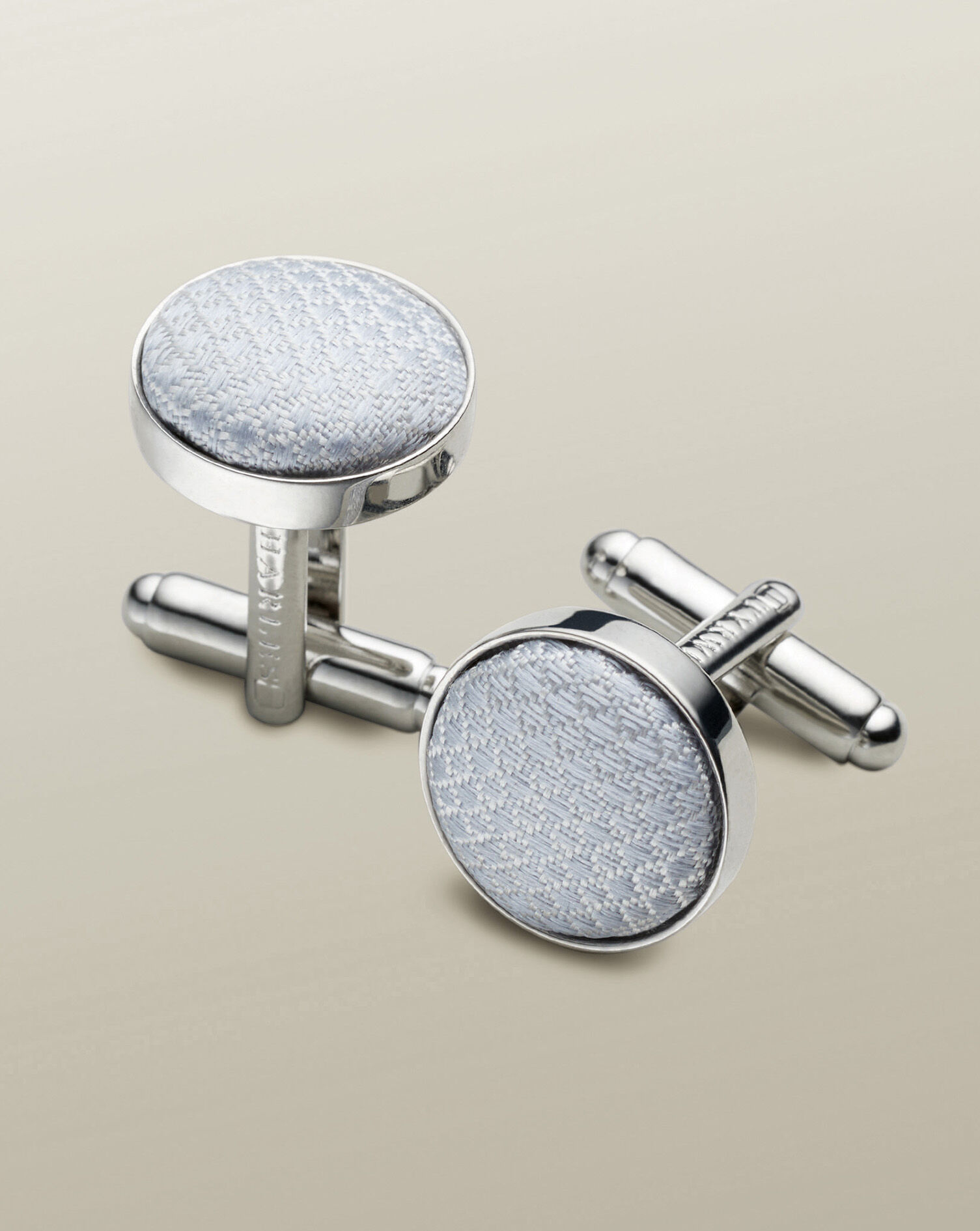 Round Silk Cufflinks - Ice Blue