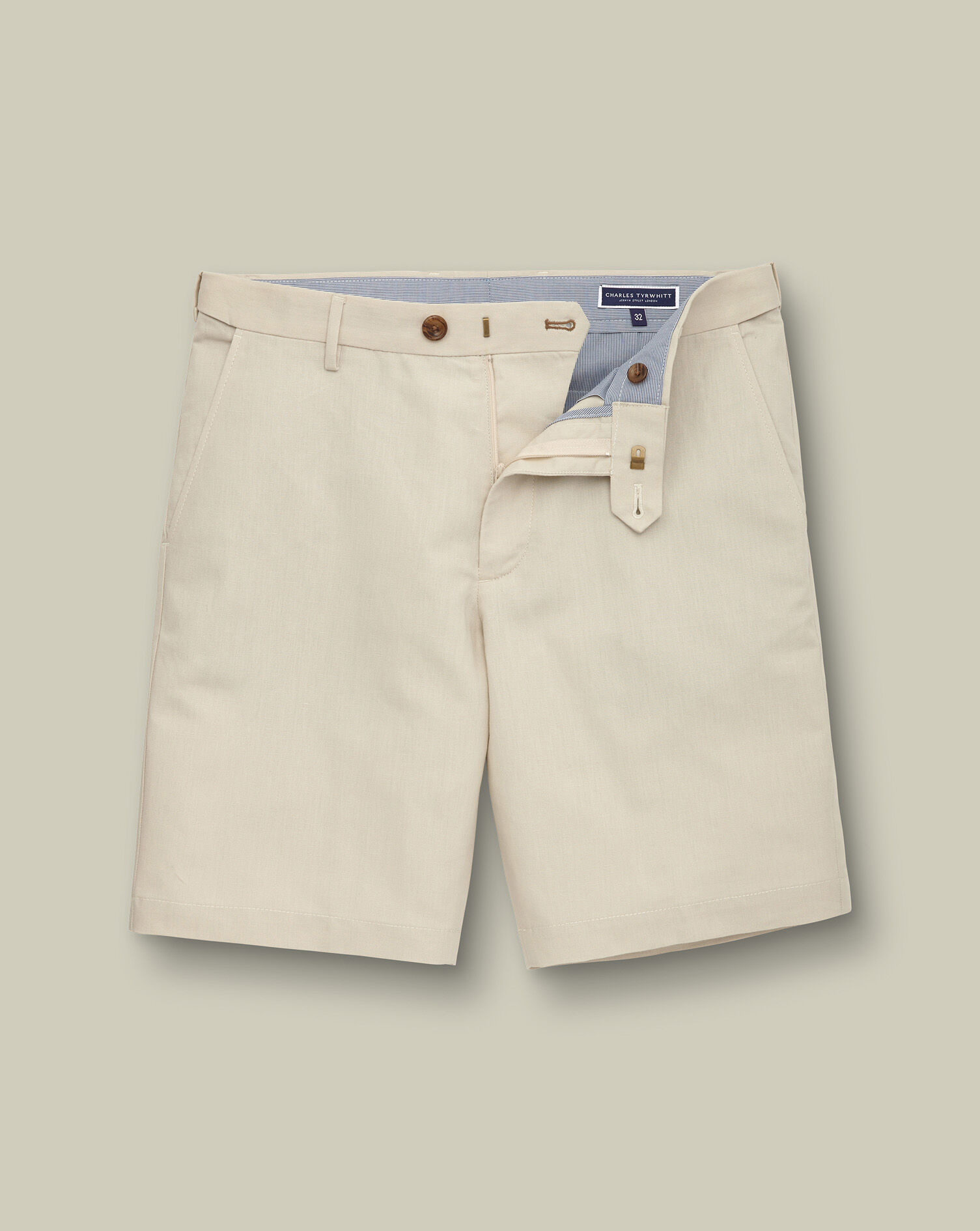 Cotton Linen Shorts - Stone