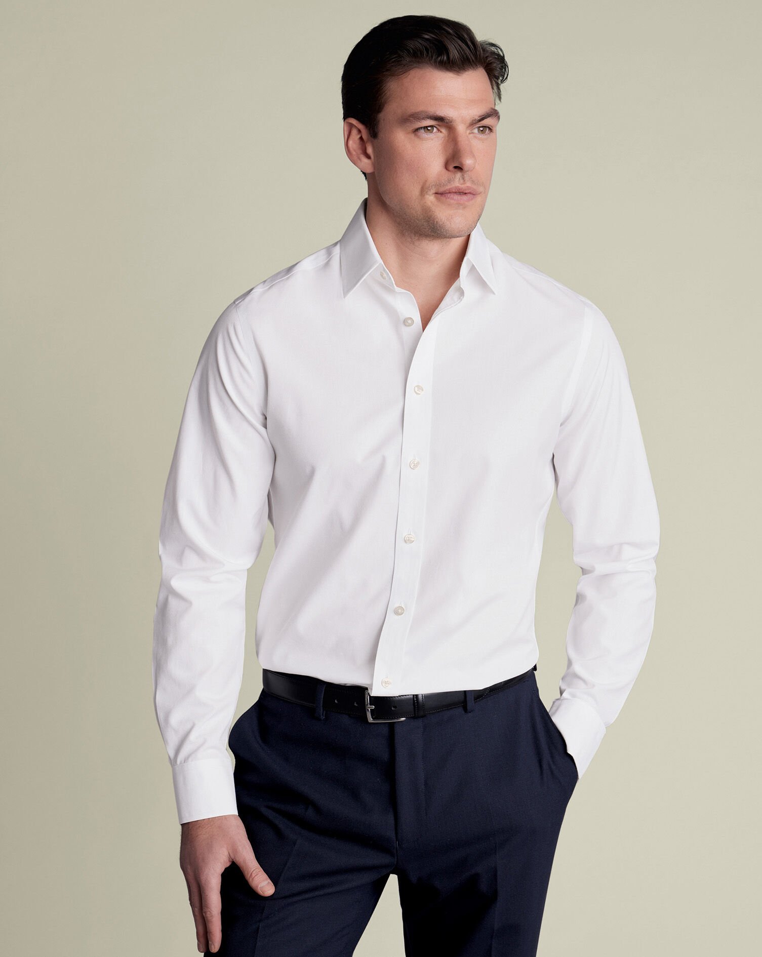 Non-Iron Poplin Shirt - White