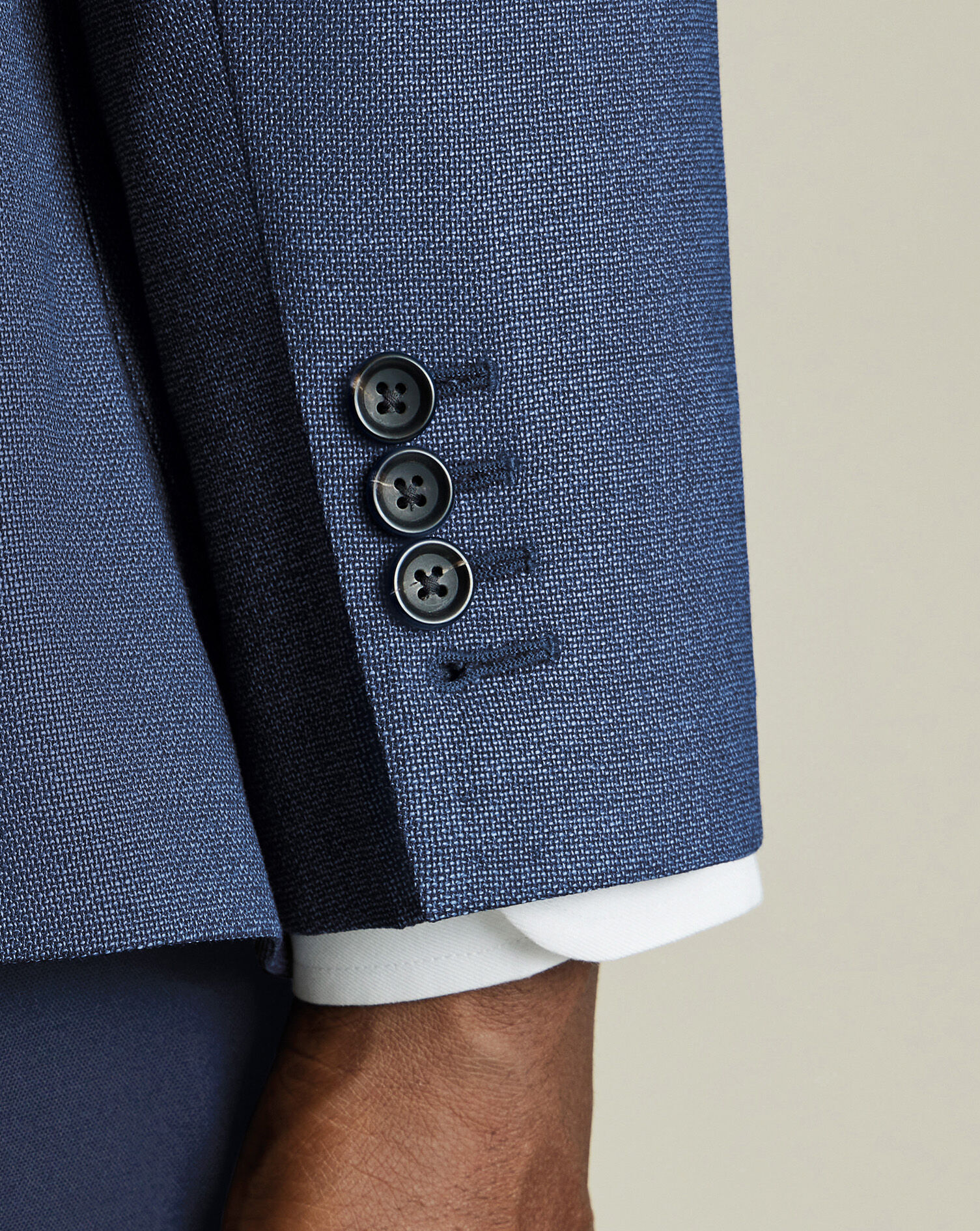 Luxury Italian Hopsack Jacket - Royal Blue