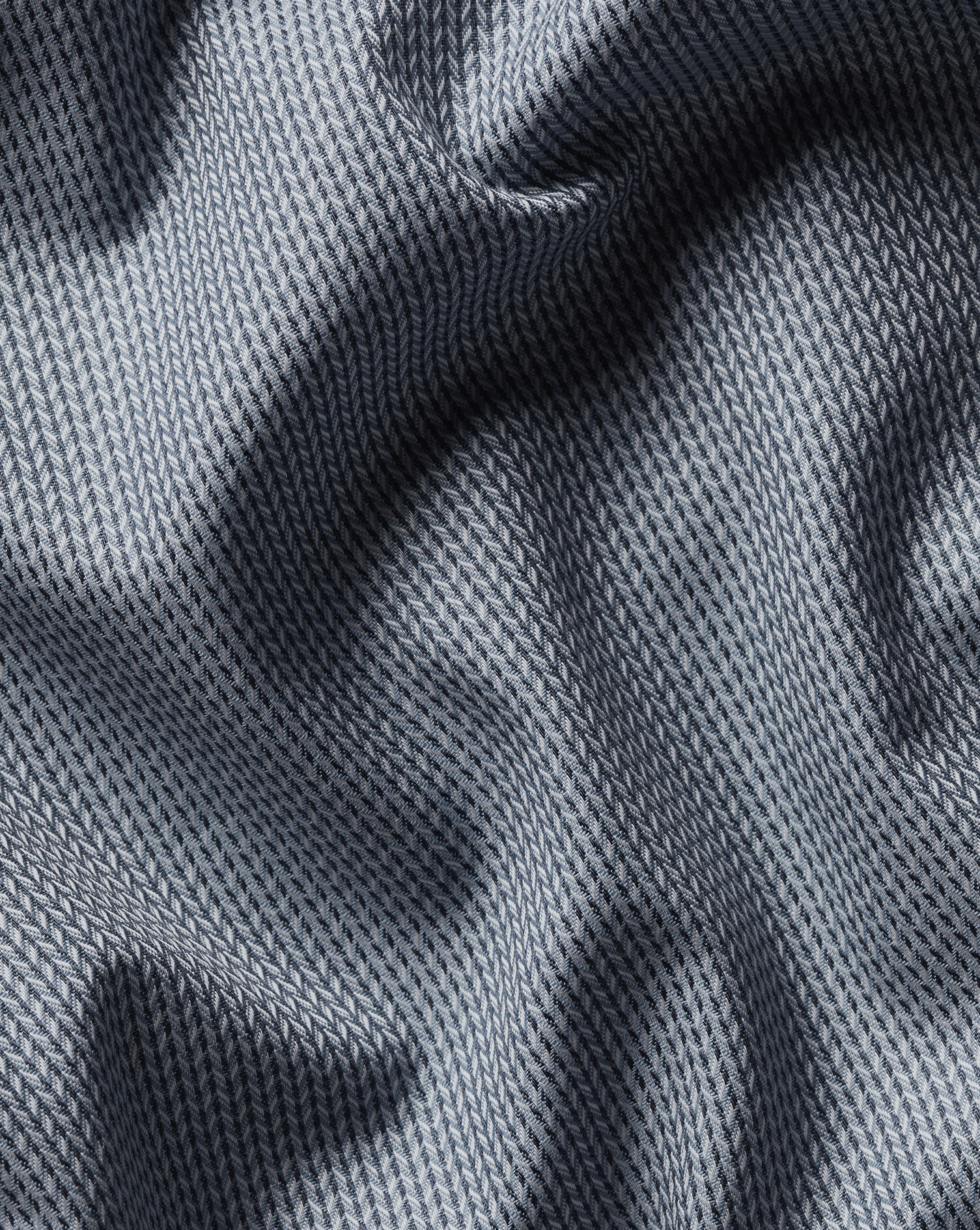 Non-Iron Stretch Chevron Texture Shirt - Steel Blue