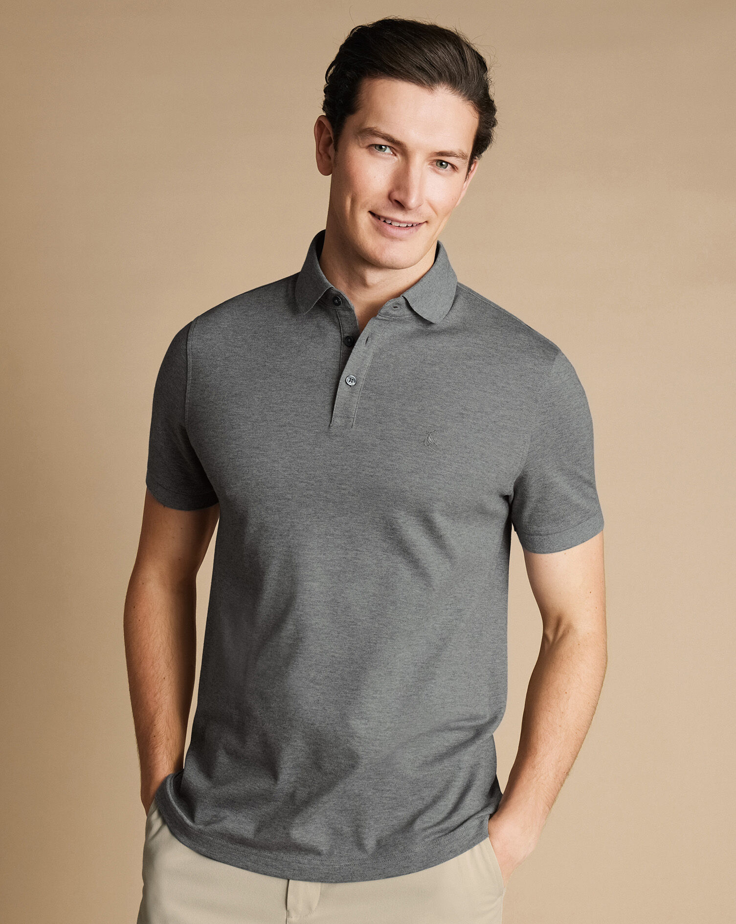 Pique Polo - Gray