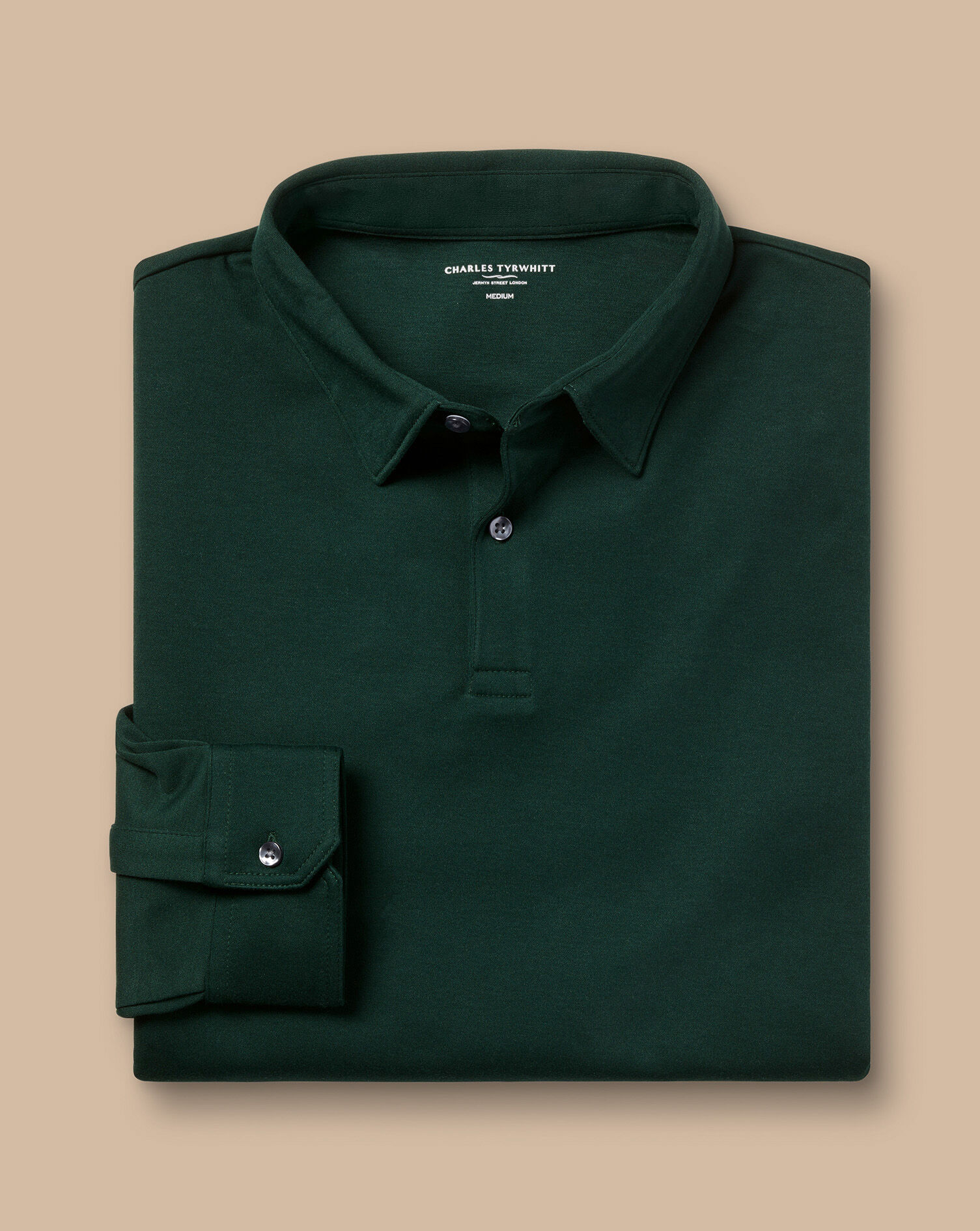 Long Sleeve Performance Smart Jersey Polo - Dark Green