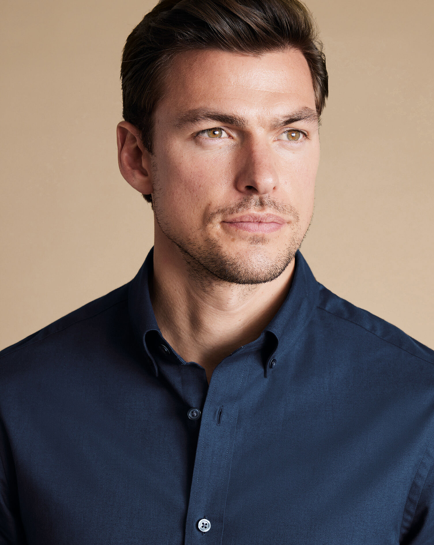 Brushed Cotton Twill Shirt - Indigo Blue